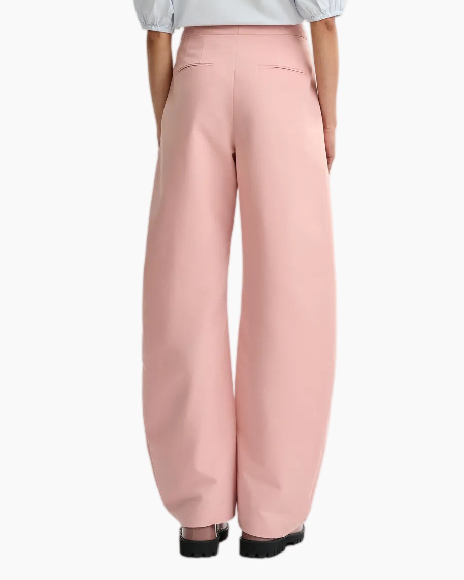 broek, roze, wijdere benen, pantalon, plooien