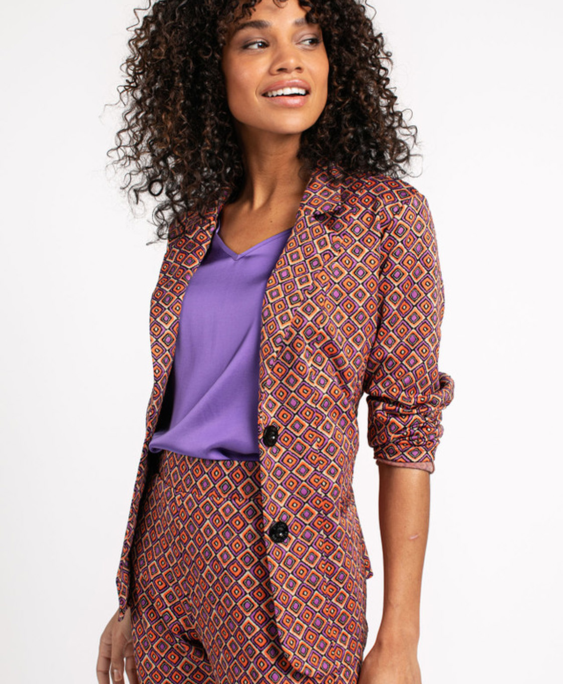 Studio Anneloes Blazer Clea Jacquard Oranje