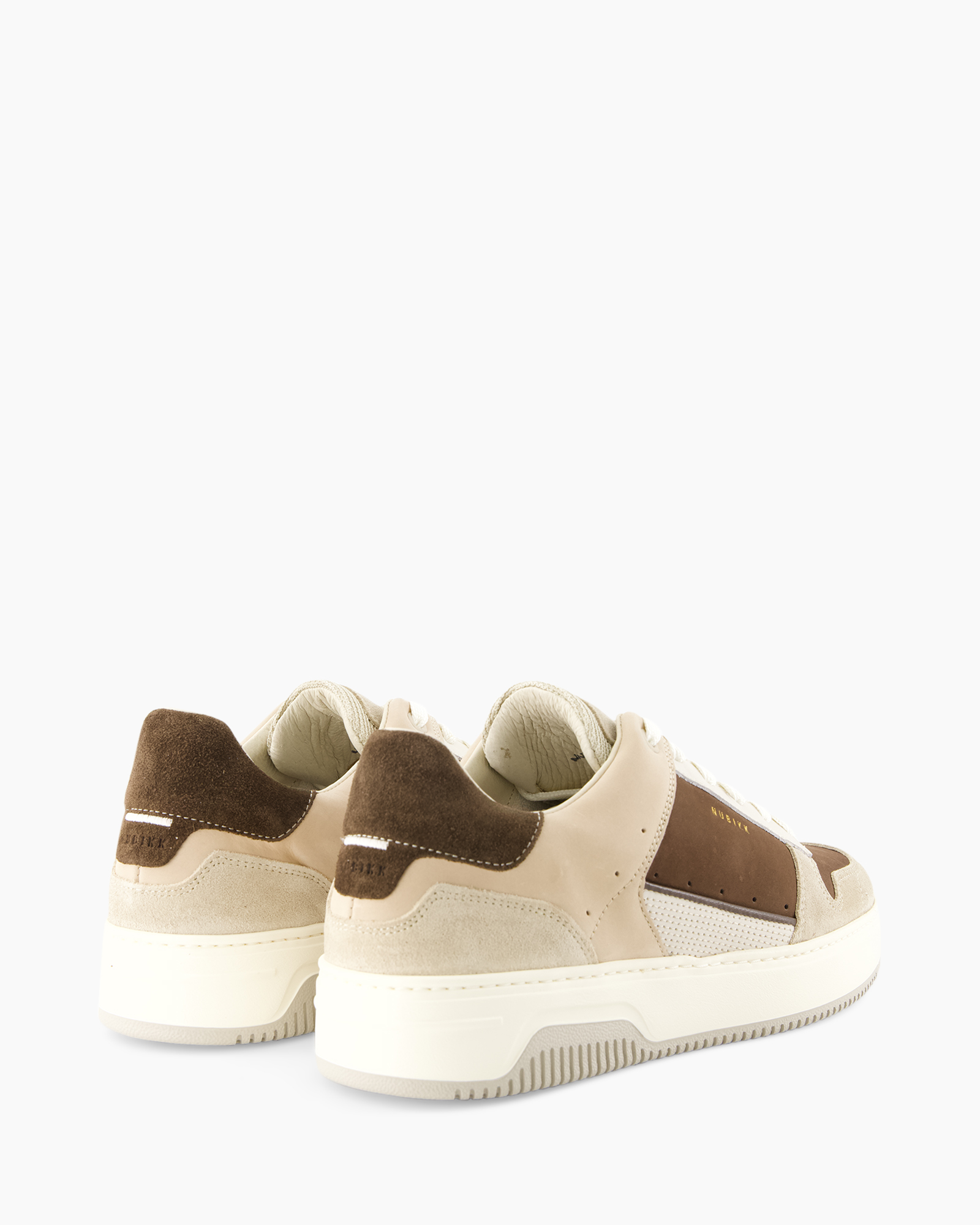 neakers, canvas, leer, bruin, laag-schoen