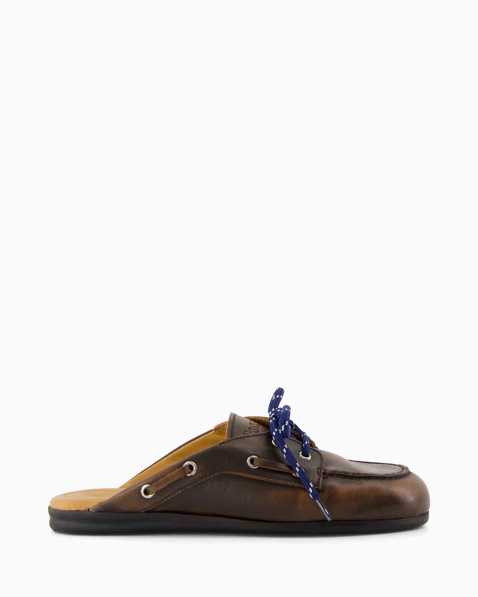 schoen, pantoffel, mocassin, bruin, veters