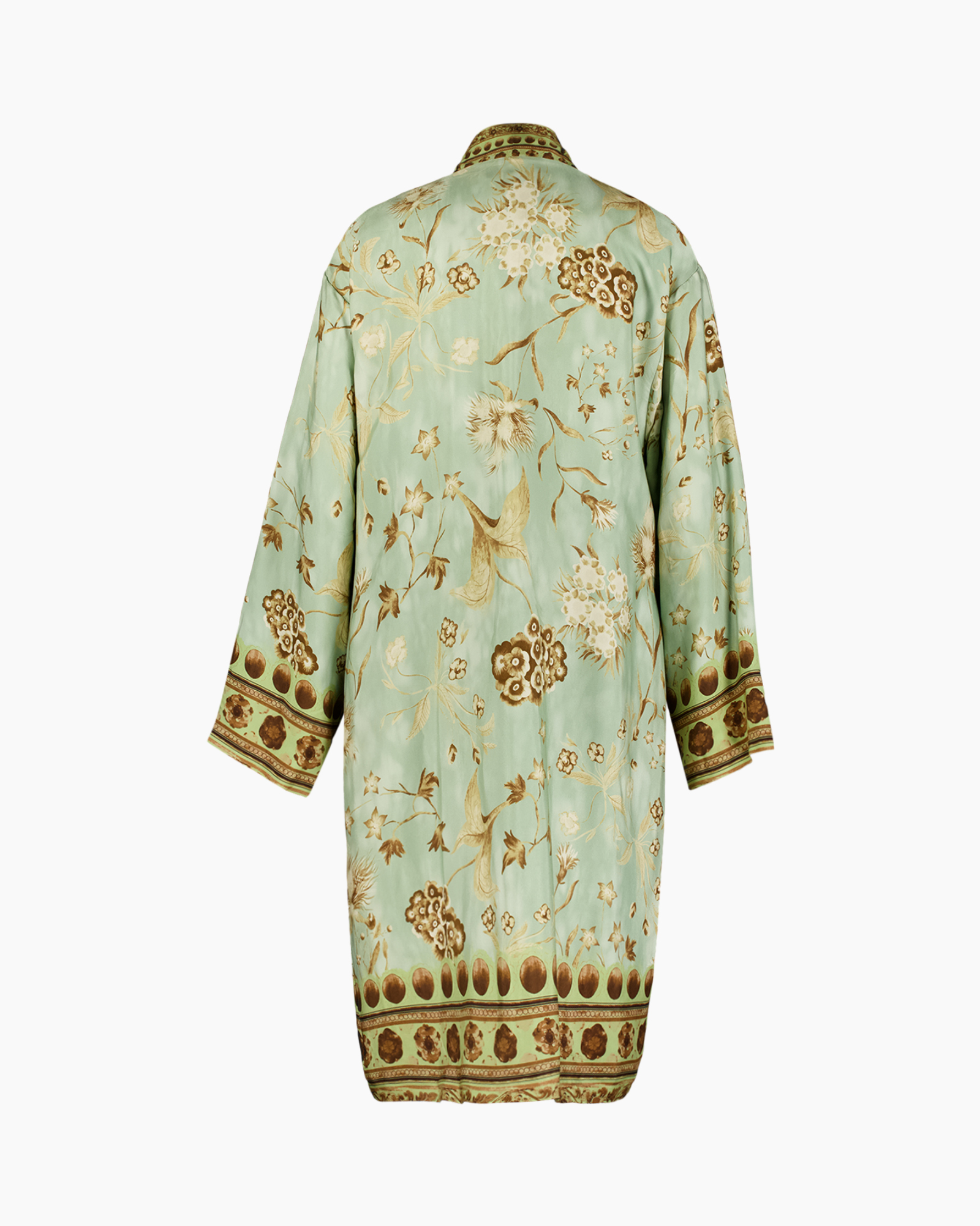 kimono, bloemig, botanie, munt, zijde-achtig