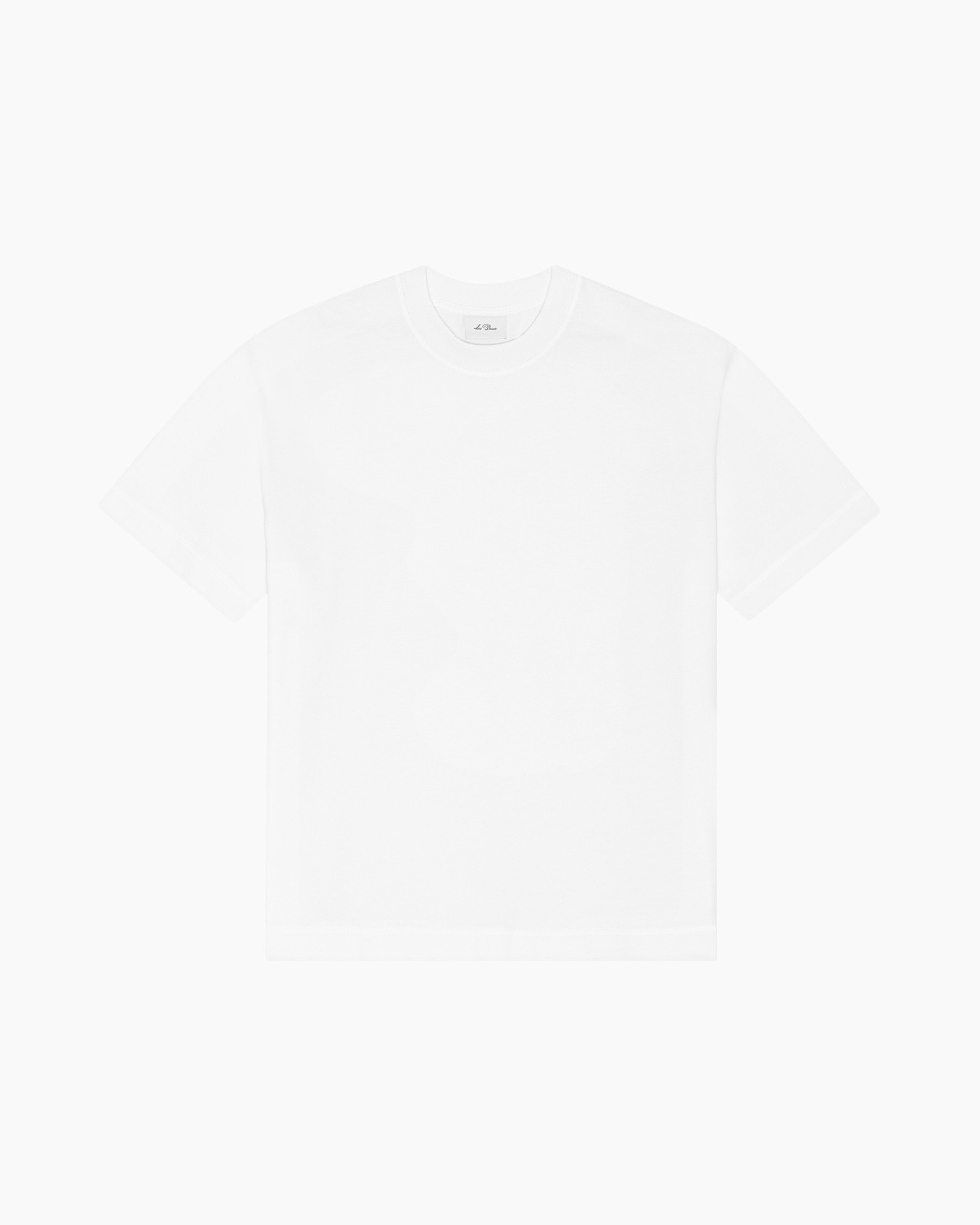t-shirt, wit, kraagloze, kort-sleeve, effen