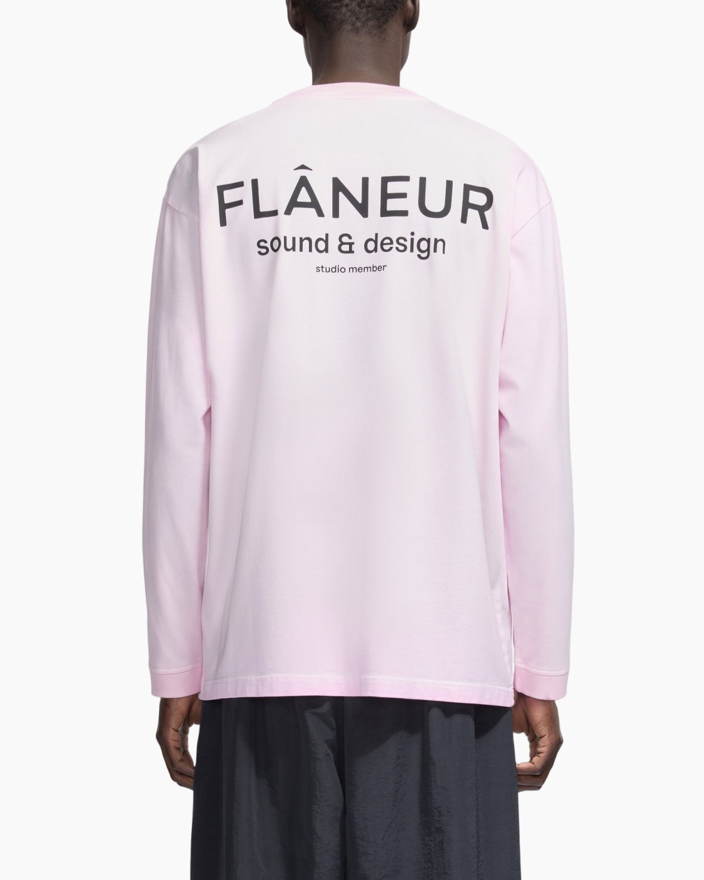 Shirt met lange mouwen, Ronde hals, Lichtroze, Logo op borst