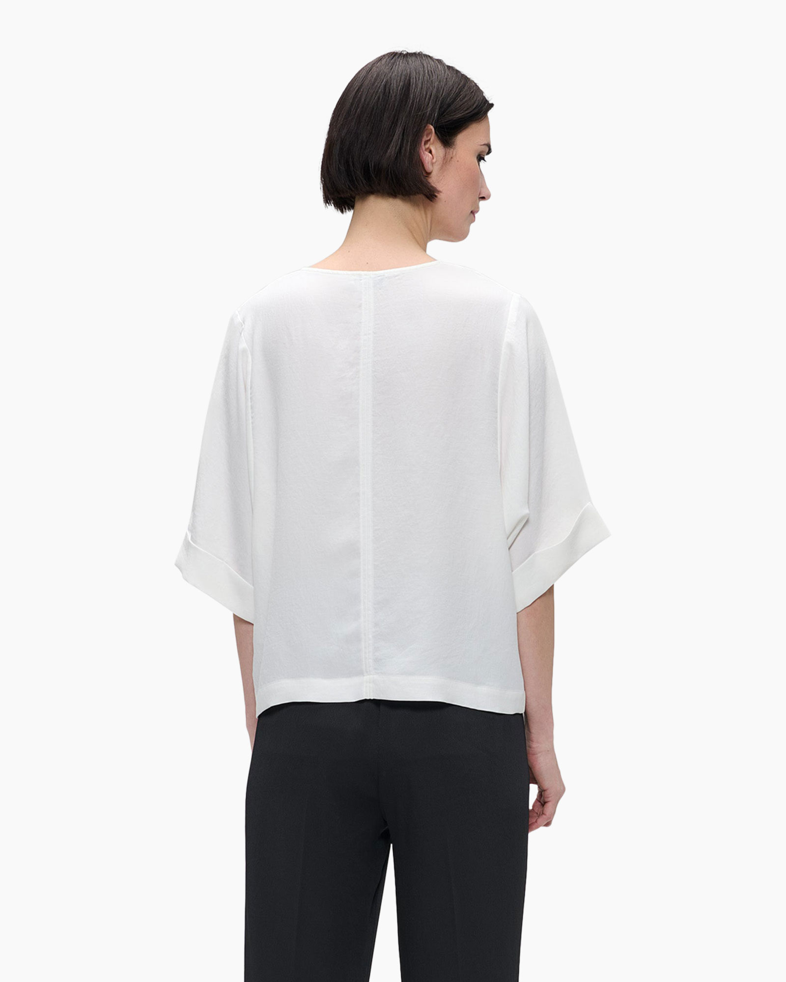 Top Fluid Crepe V-neck Off White