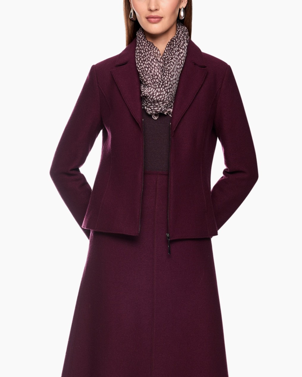 jashek, p blazer, sjaal, bordo, buitenlaag