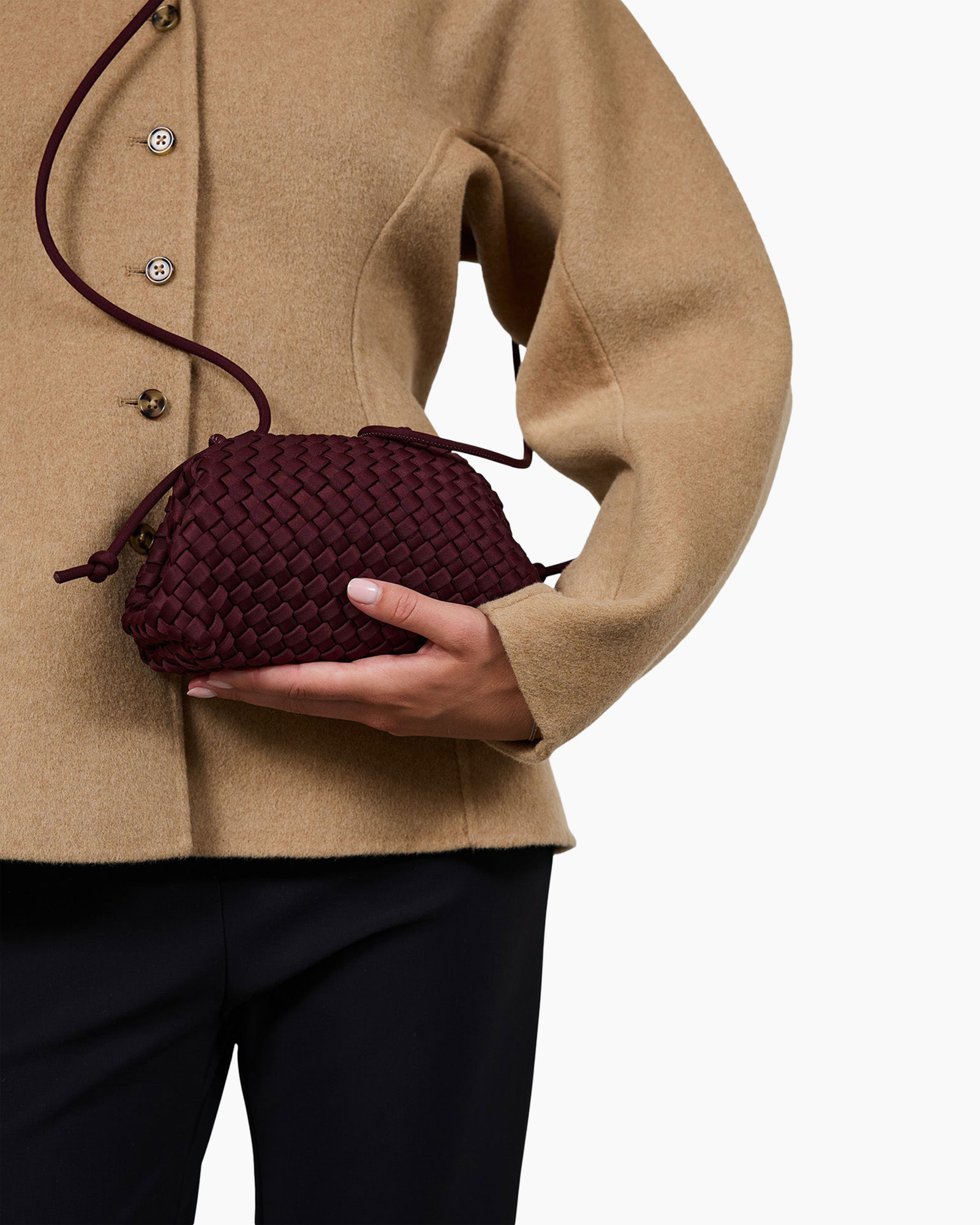 tassen, geweven tas, geweven tas, crossbody, bordeaux