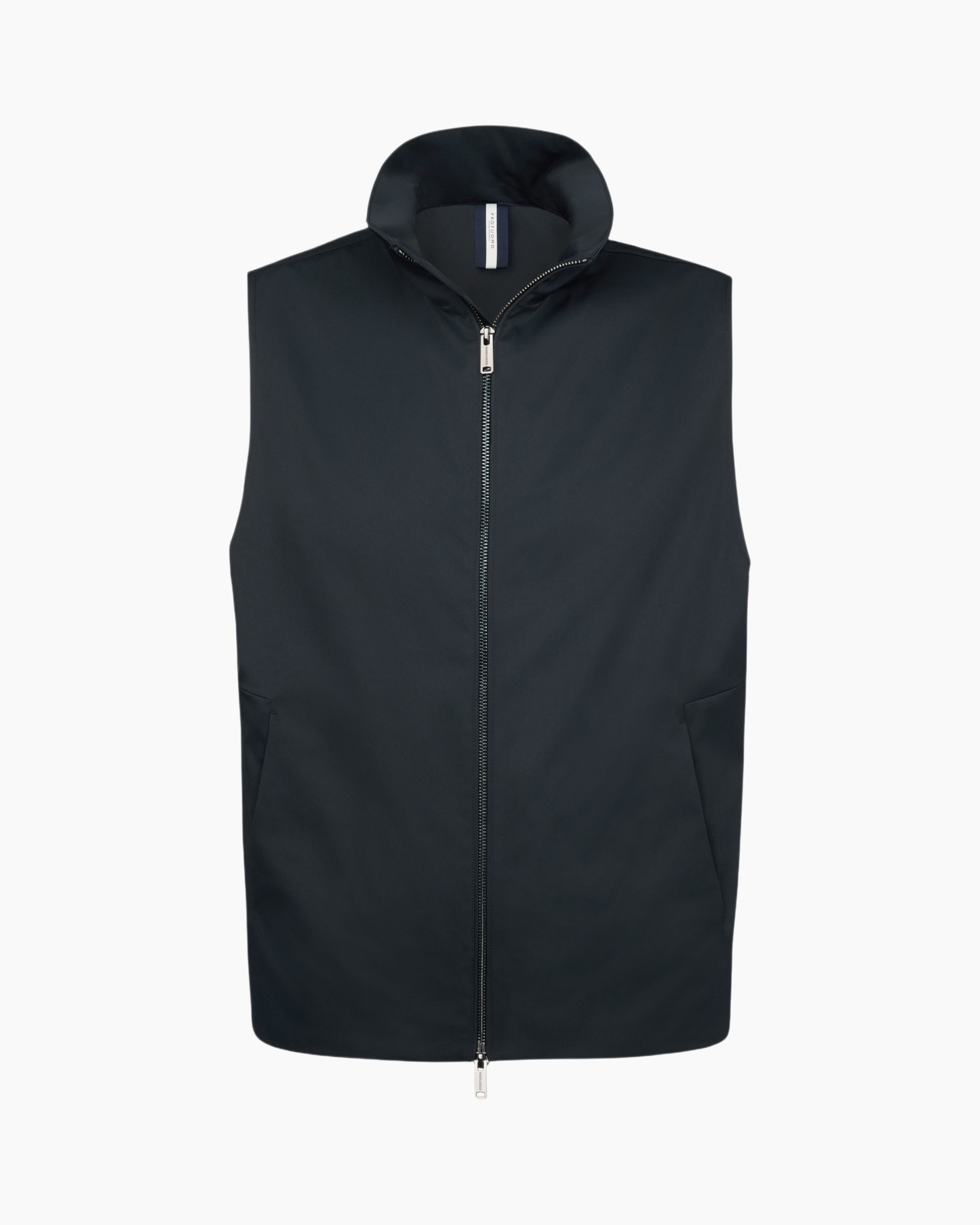 vest, rits, gevoerd, mouwloos, zak