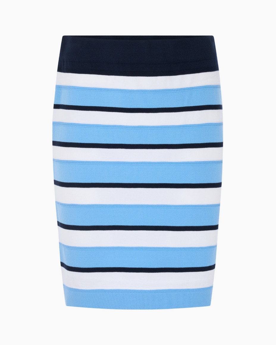 gestreepte, rok, blauw, marineblauw, horizontale strepen