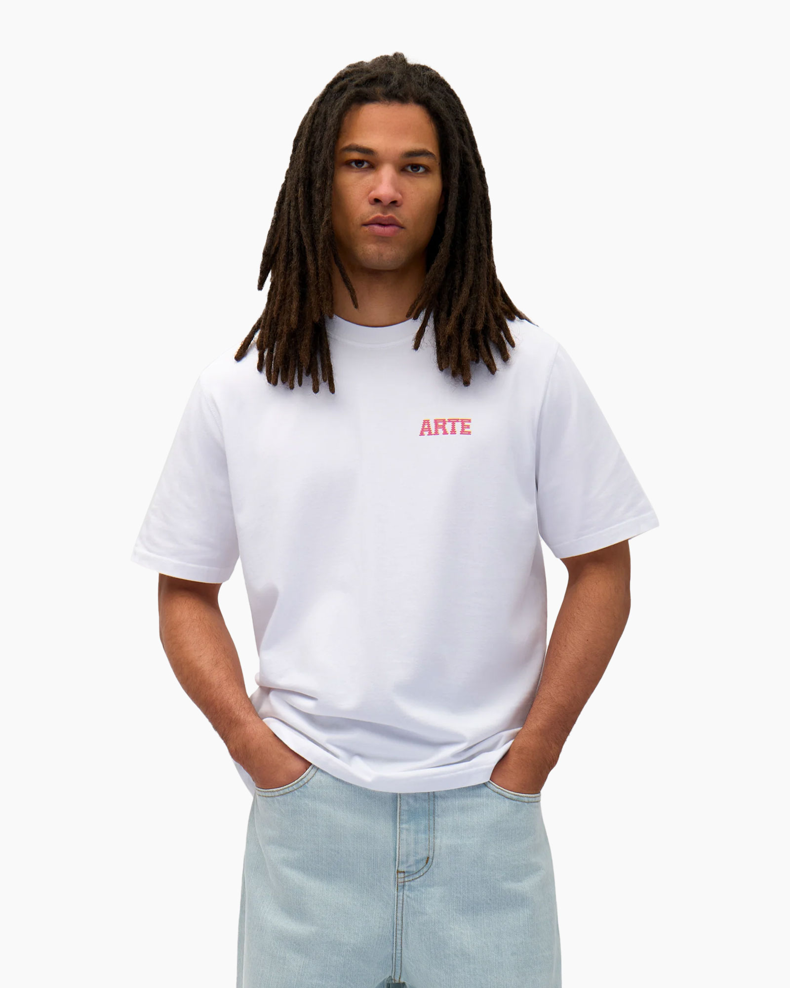 T-shirt Korte Mouw Rounded Parts Print Tee Wit
