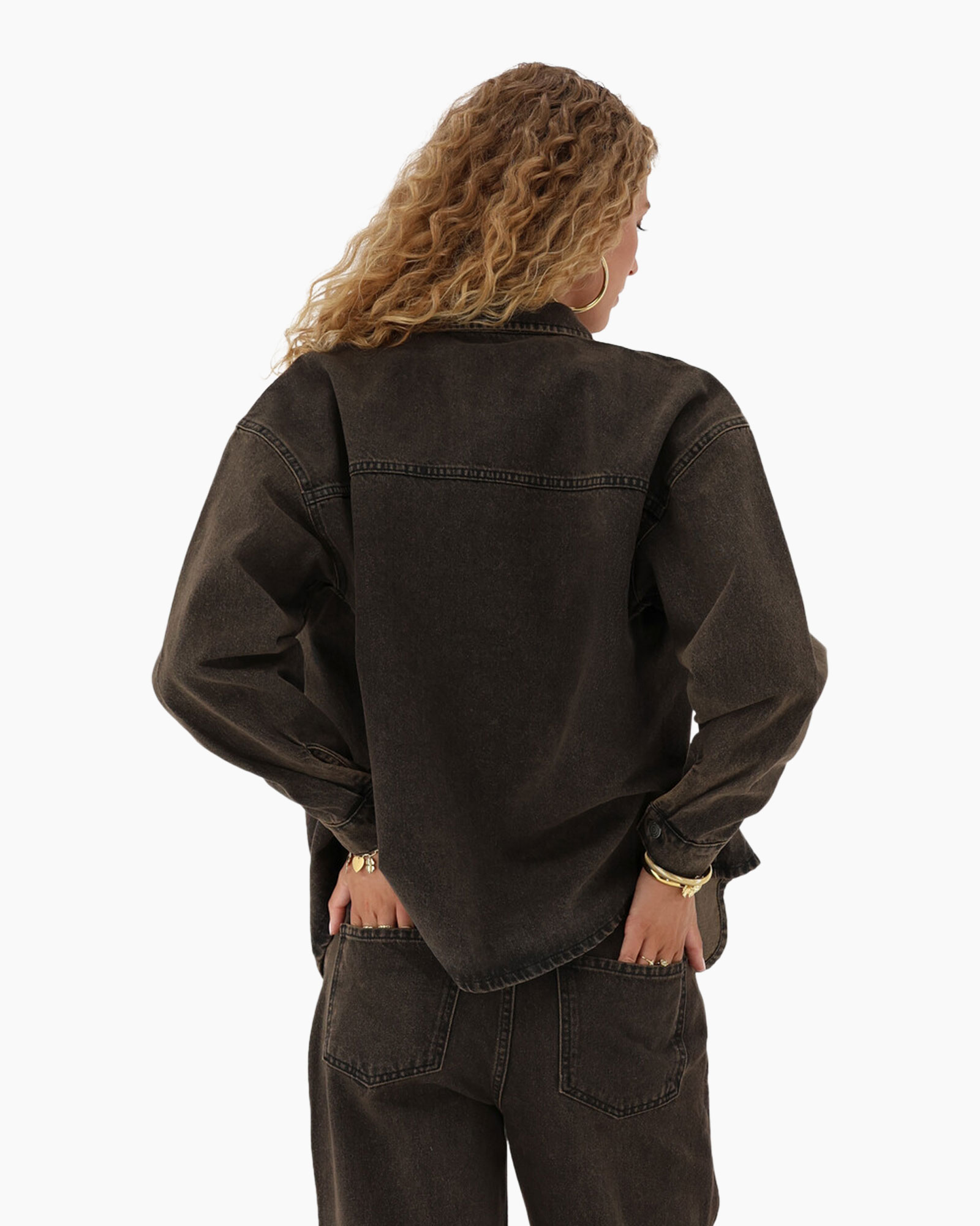 Top Denim Blouse Brown Bruin