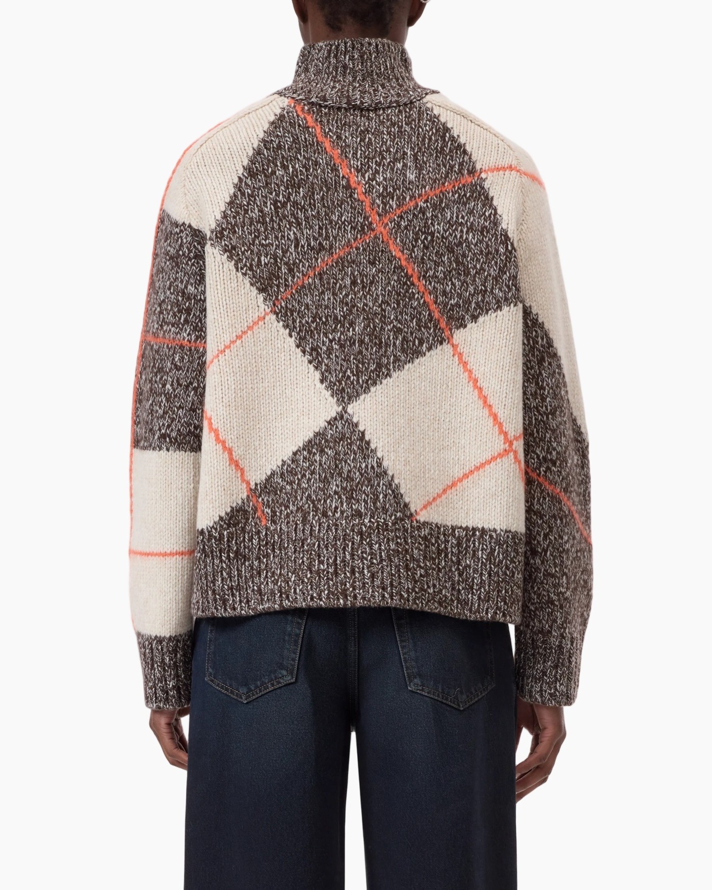 rolkraag, trui, argyle, breiwerk, pullover