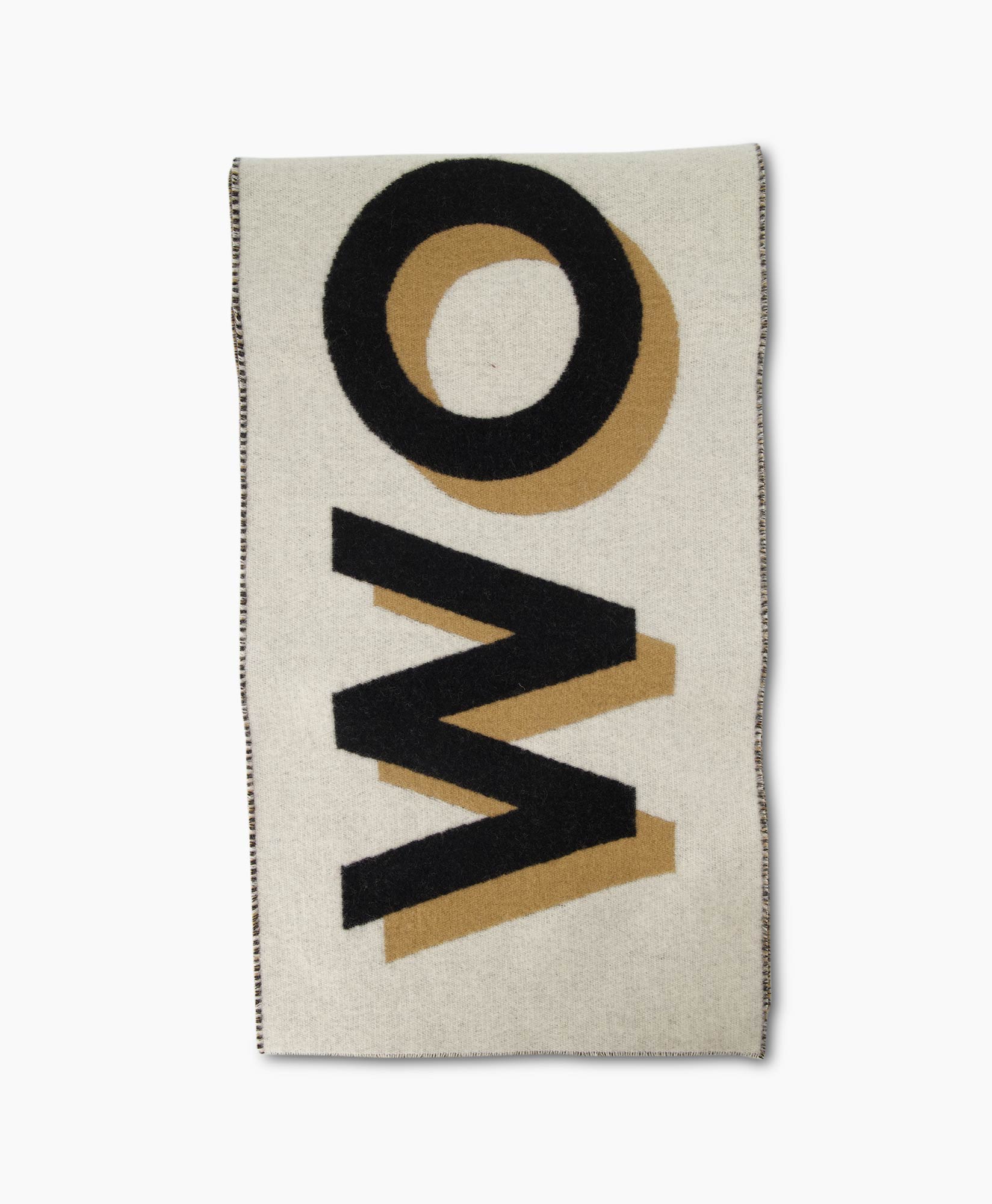 Sjaal Big Logo Jacquard Ecru