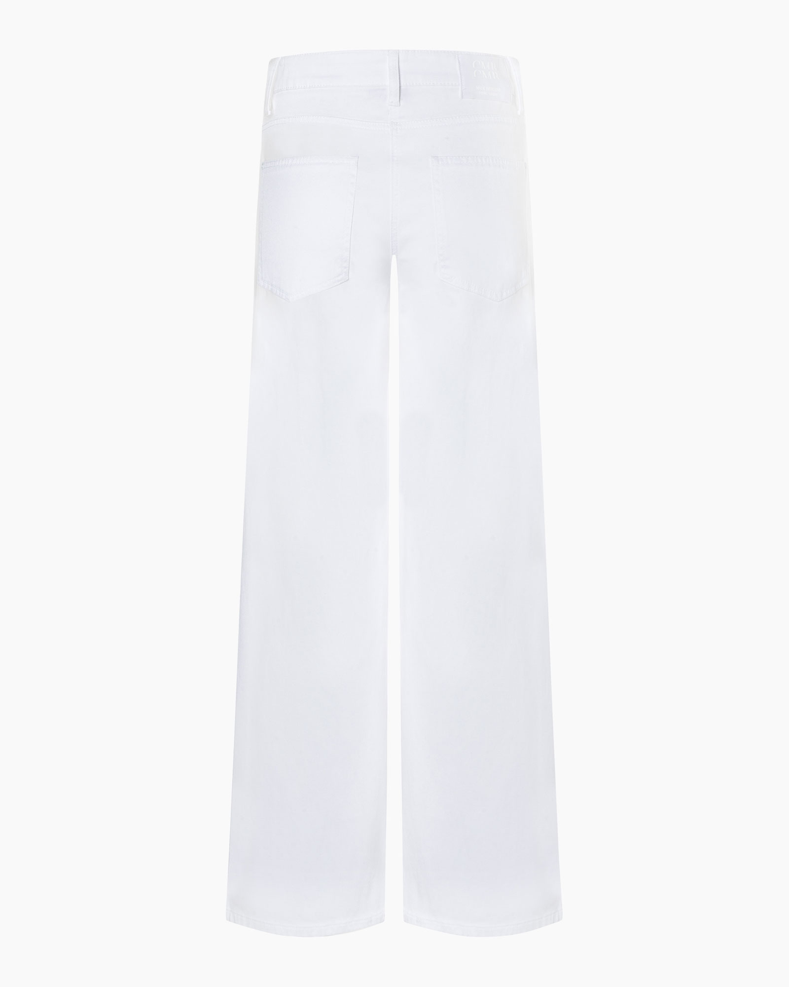 broek, wit, wijdereplooien?, achterzakken, denim?