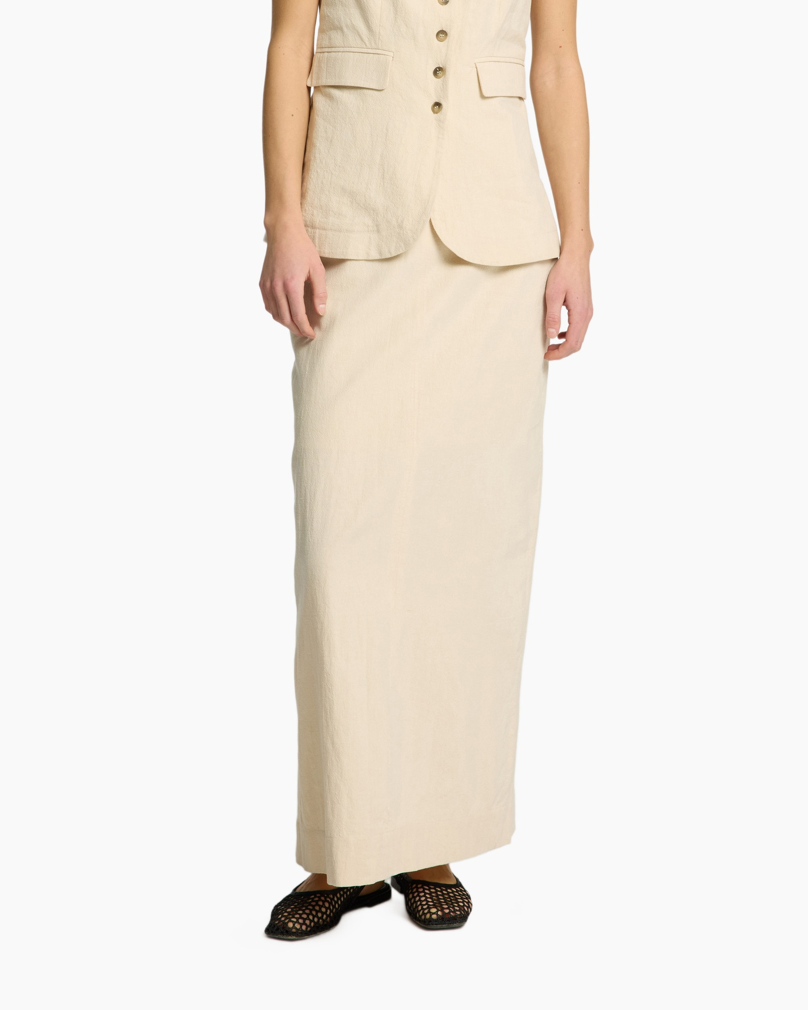 Rok Iluna Hw Ankle Slit Skirt B Zand