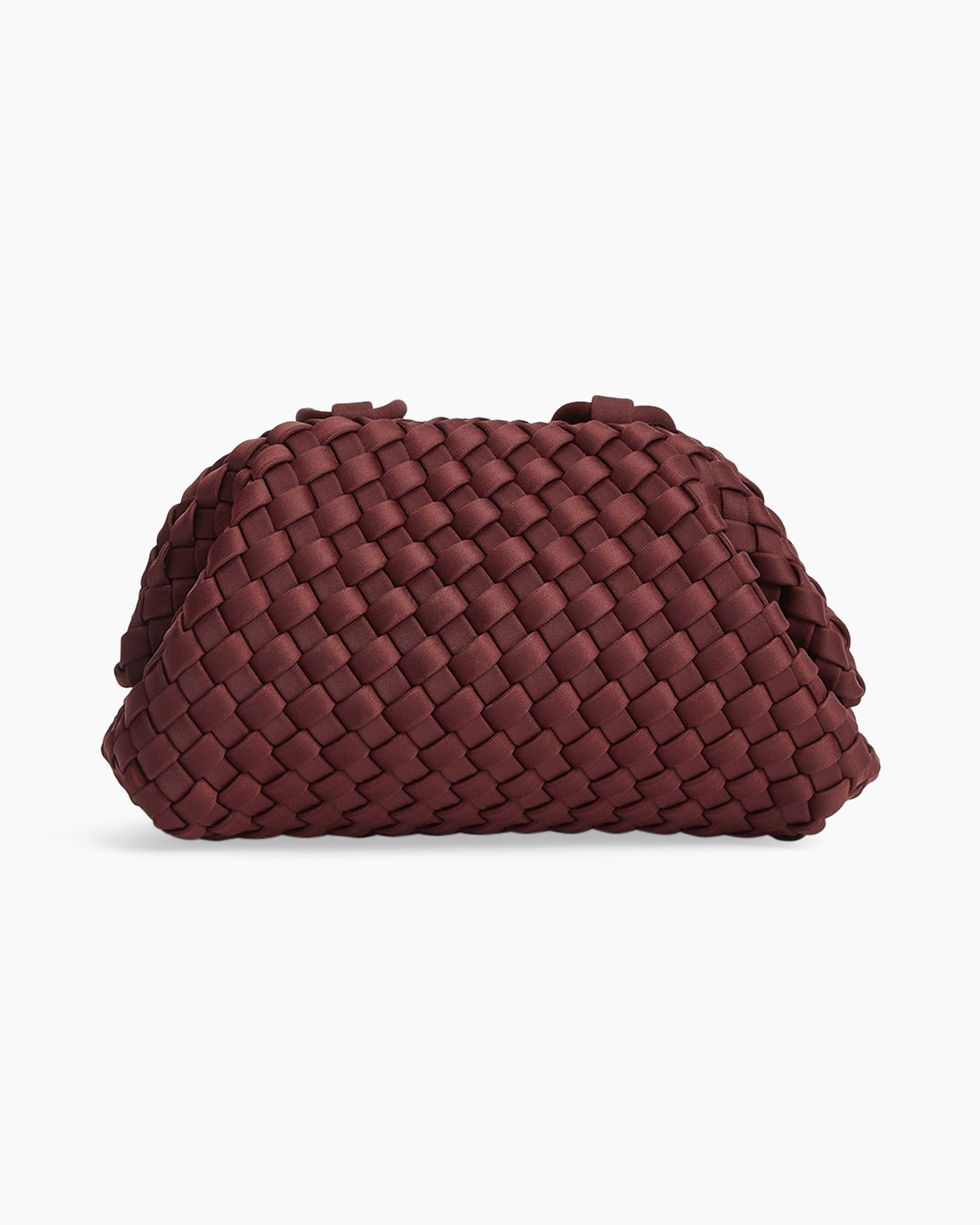 clutch, handtas, gevlochten, paarsrood, tas