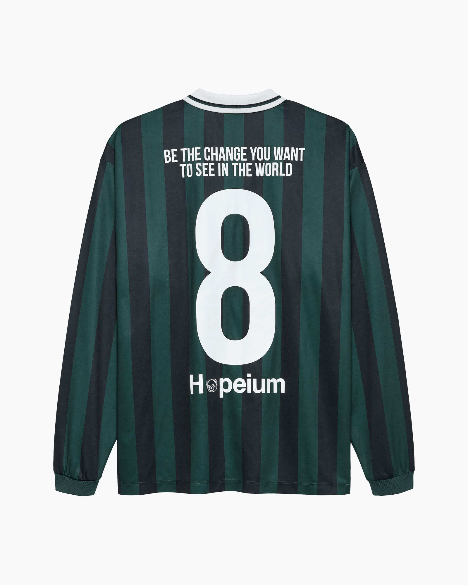 jersey, strepen, groen, lange mouw, getal 8