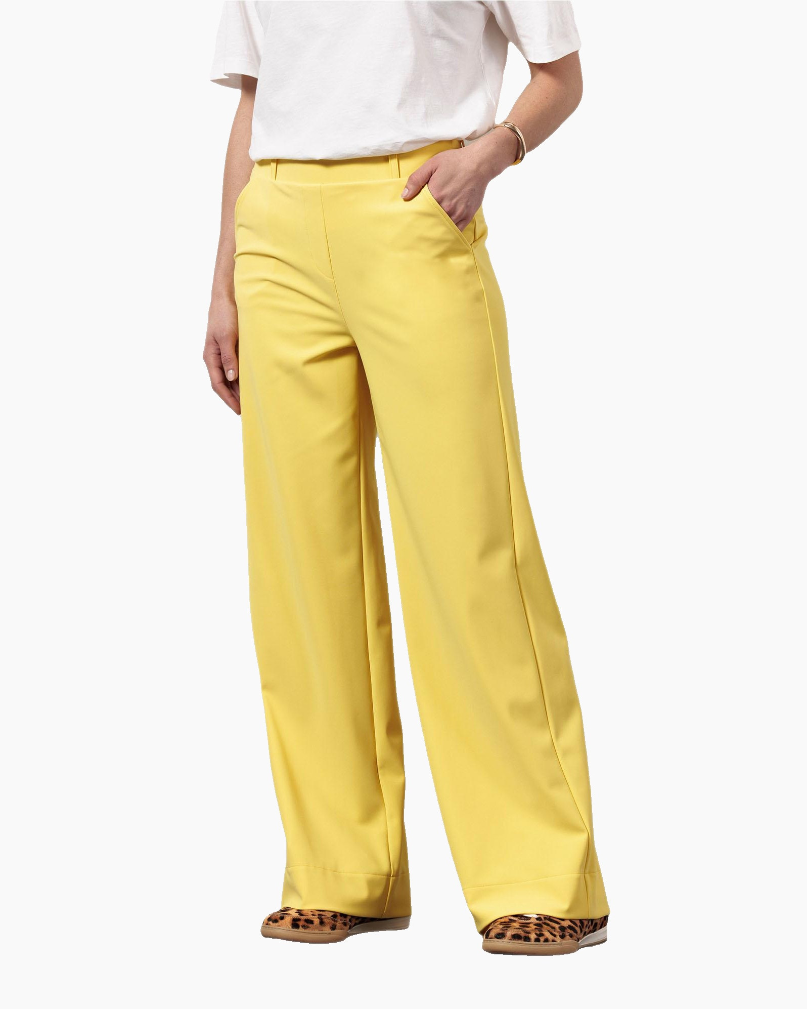 Broek Lexie Bonded Geel