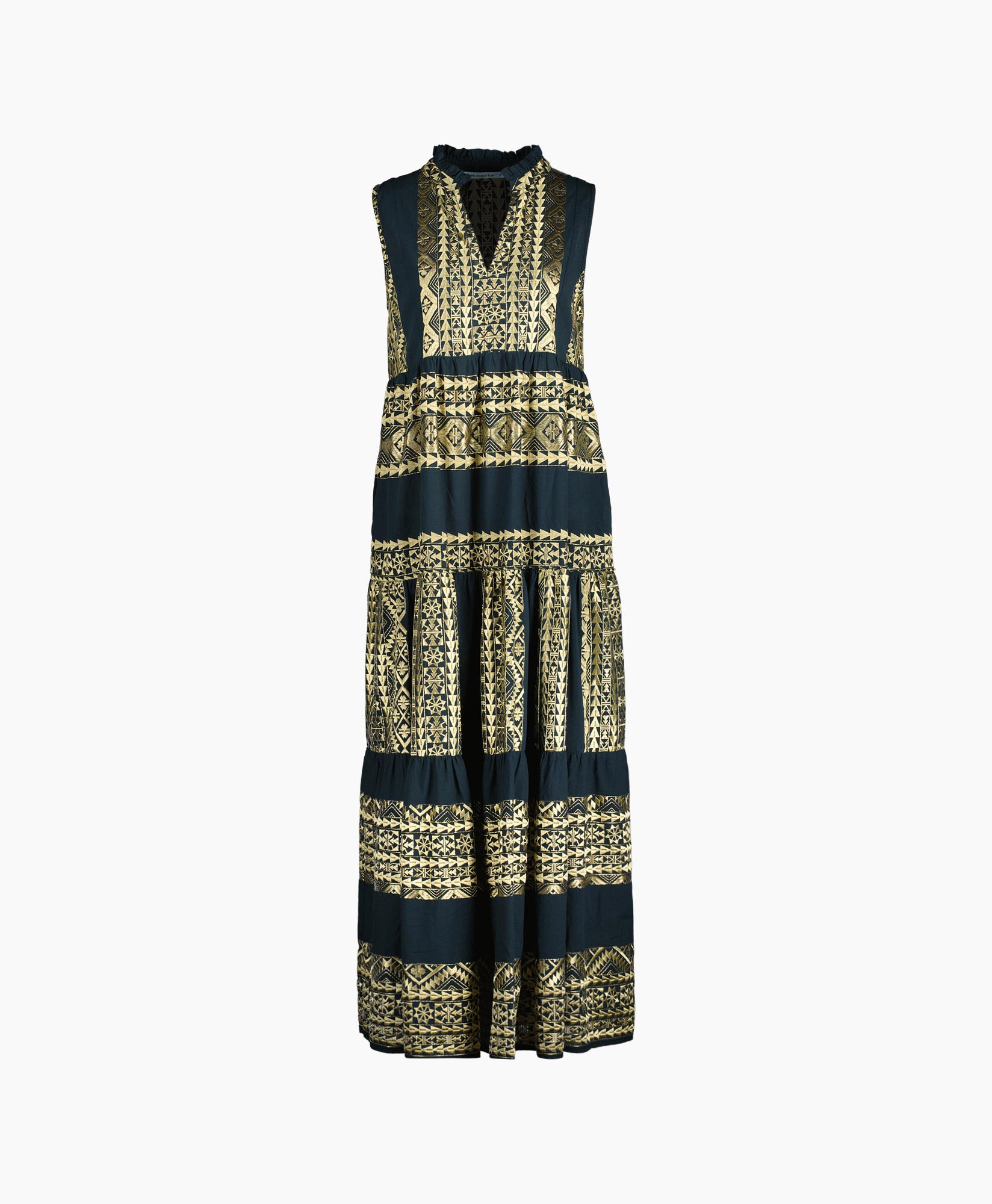 Greek Archaic Kori Maxi Jurk 230651 Donker Grijs