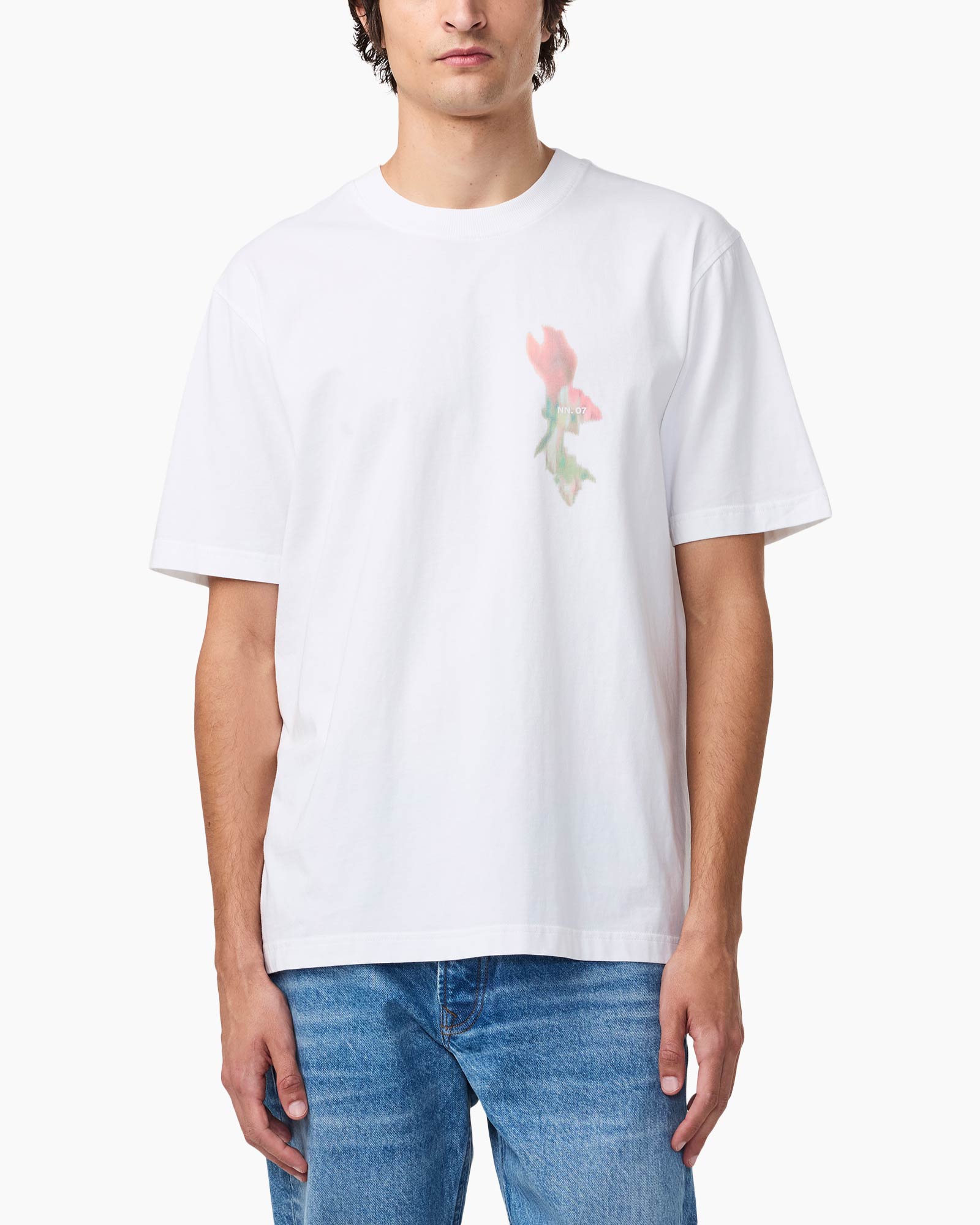 T-shirt Korte Mouw Adam Print Tee 3209 Wit