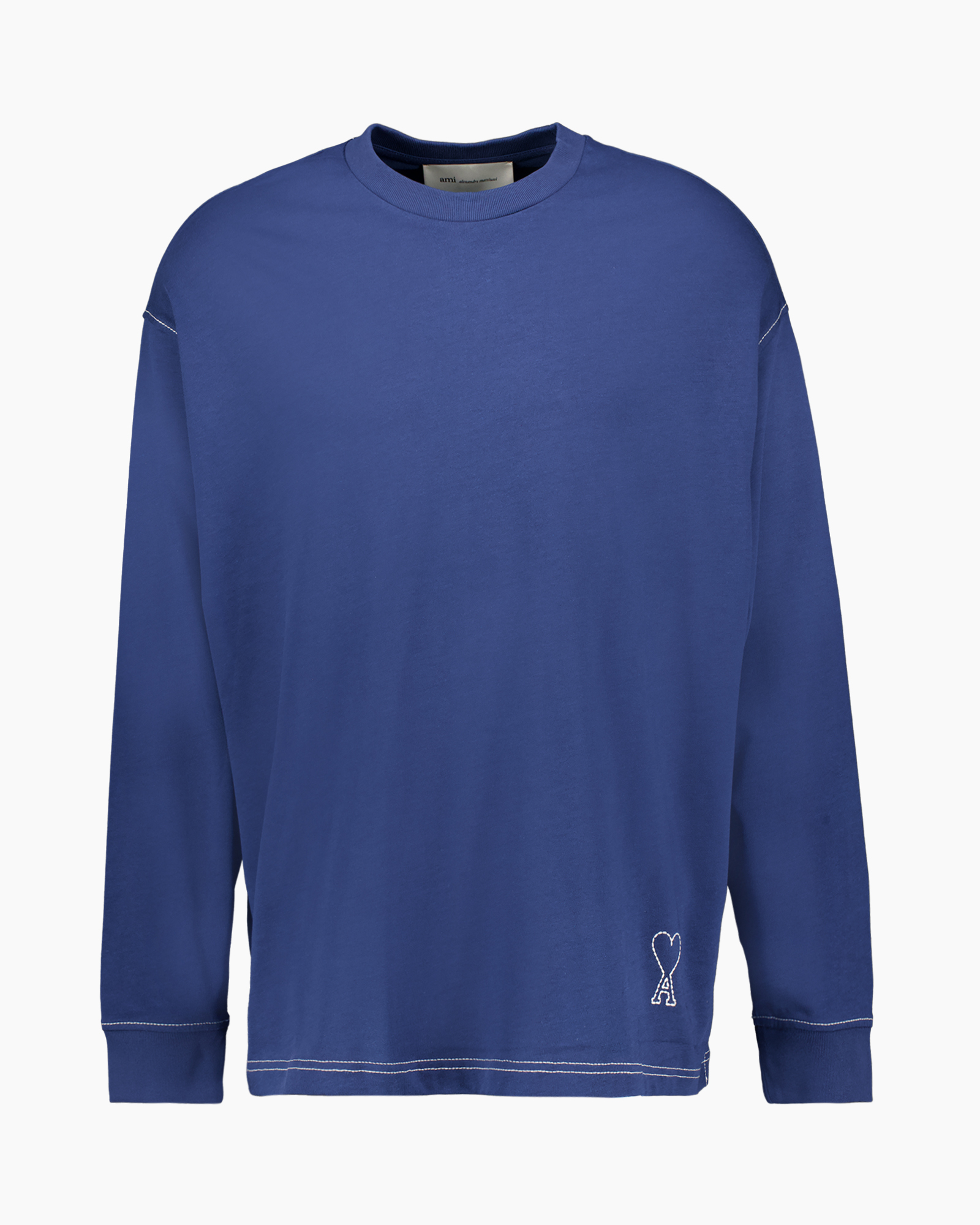 sweatshirt, pullover, lange mouwen, blauw, borduring