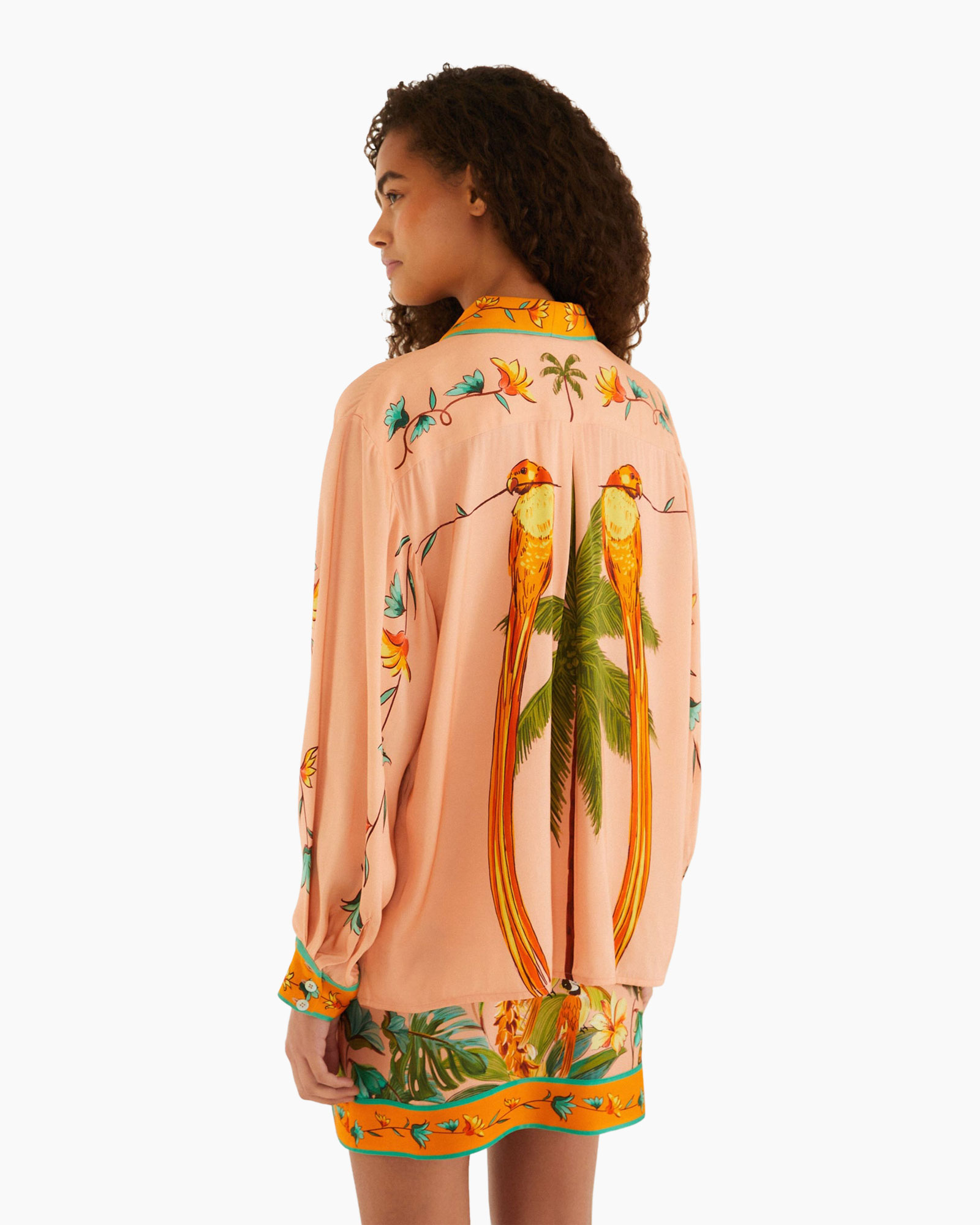 hemd, blouse, bloemen, paar, print
