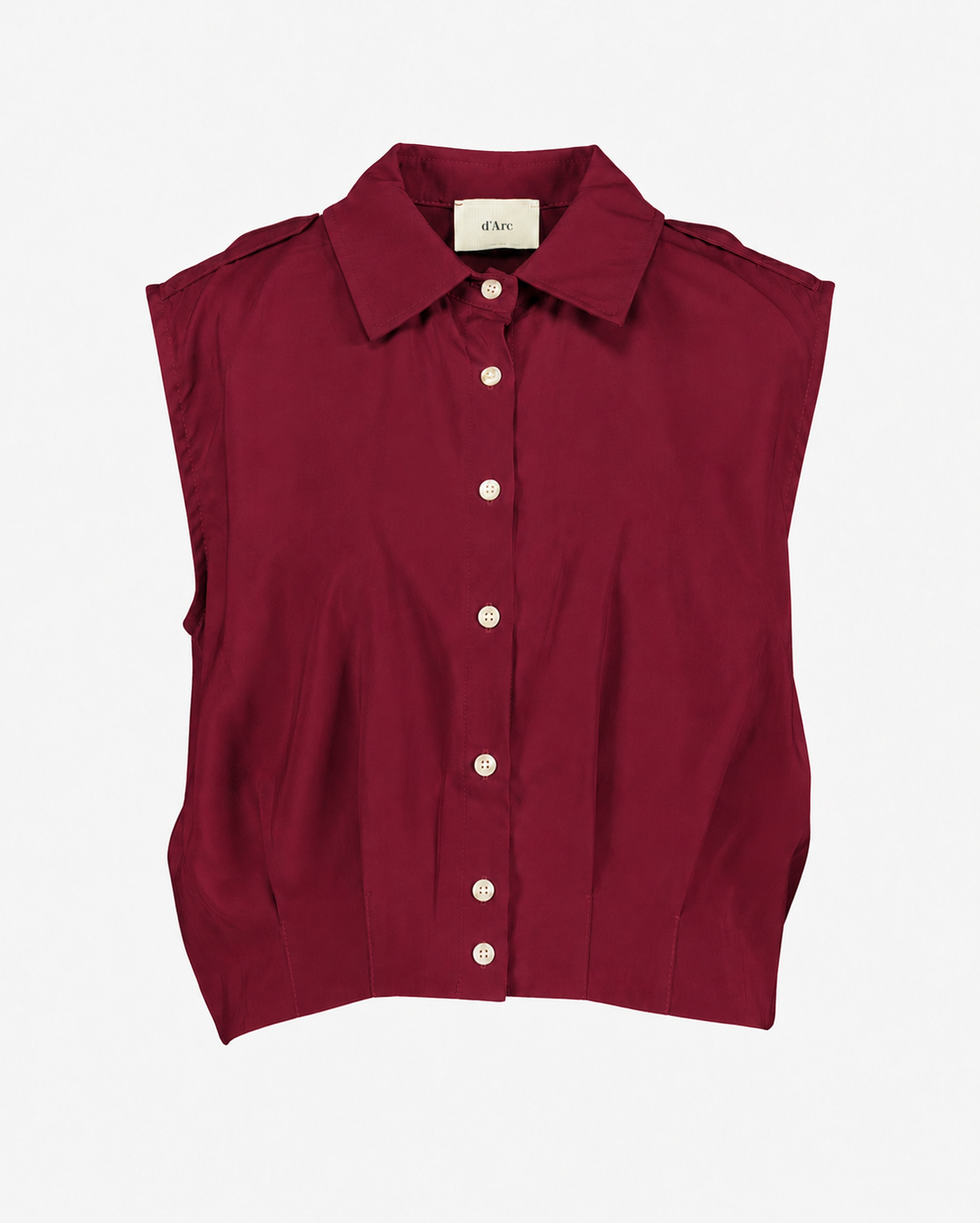 blouse zonder mouwen, knopen shirt, borderrijke bordeaux, heldere blouse, kraagtop