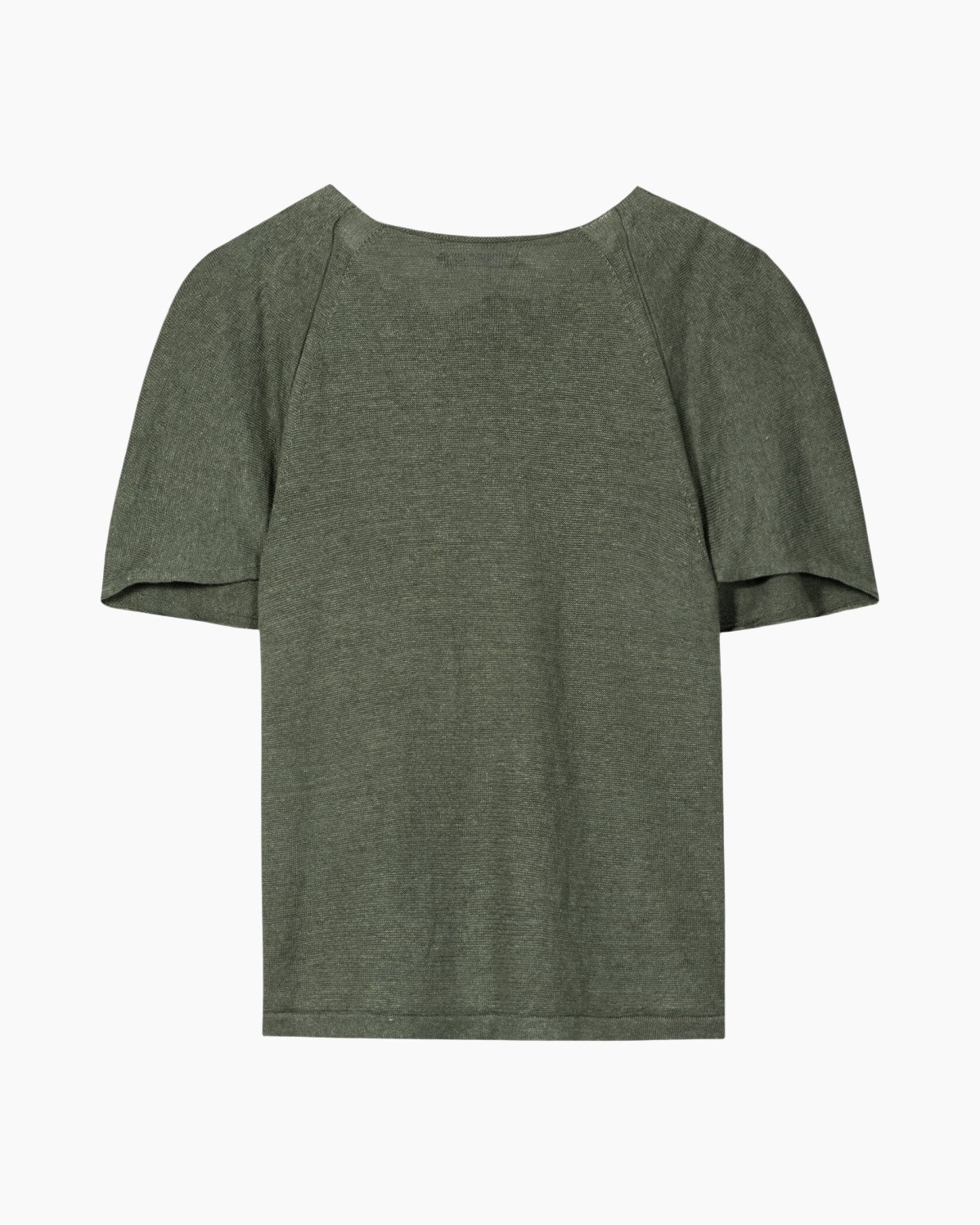 t-shirt, groen, short-sleeve, ronde hals, brei stof