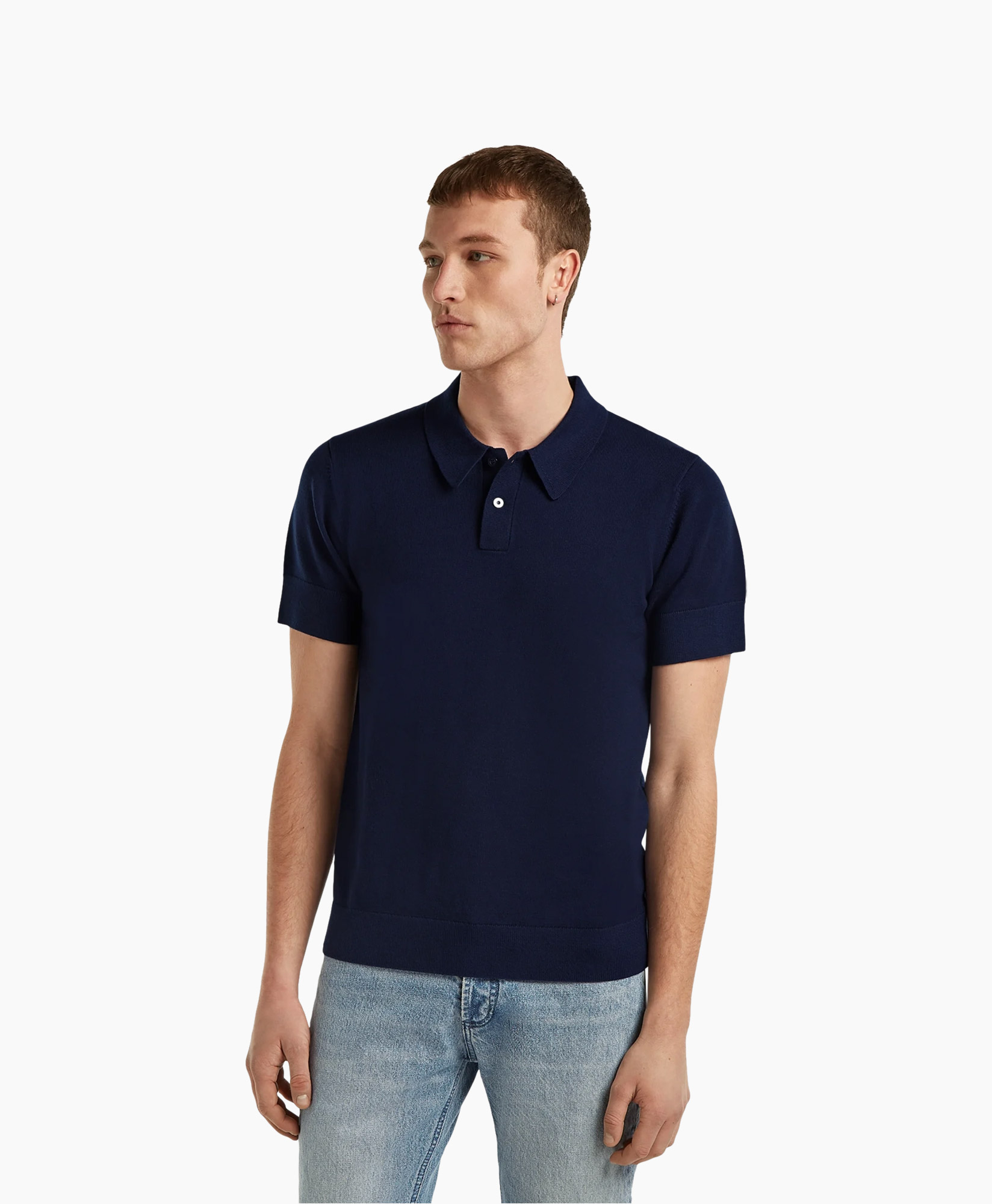 Pullover Eaton Knitted Polo Ssb Blauw