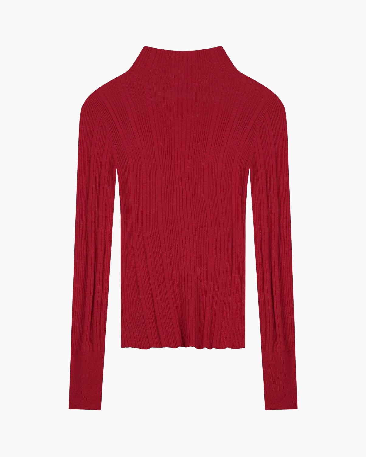 coltrkend, gebreide, rood, ribbel, trui