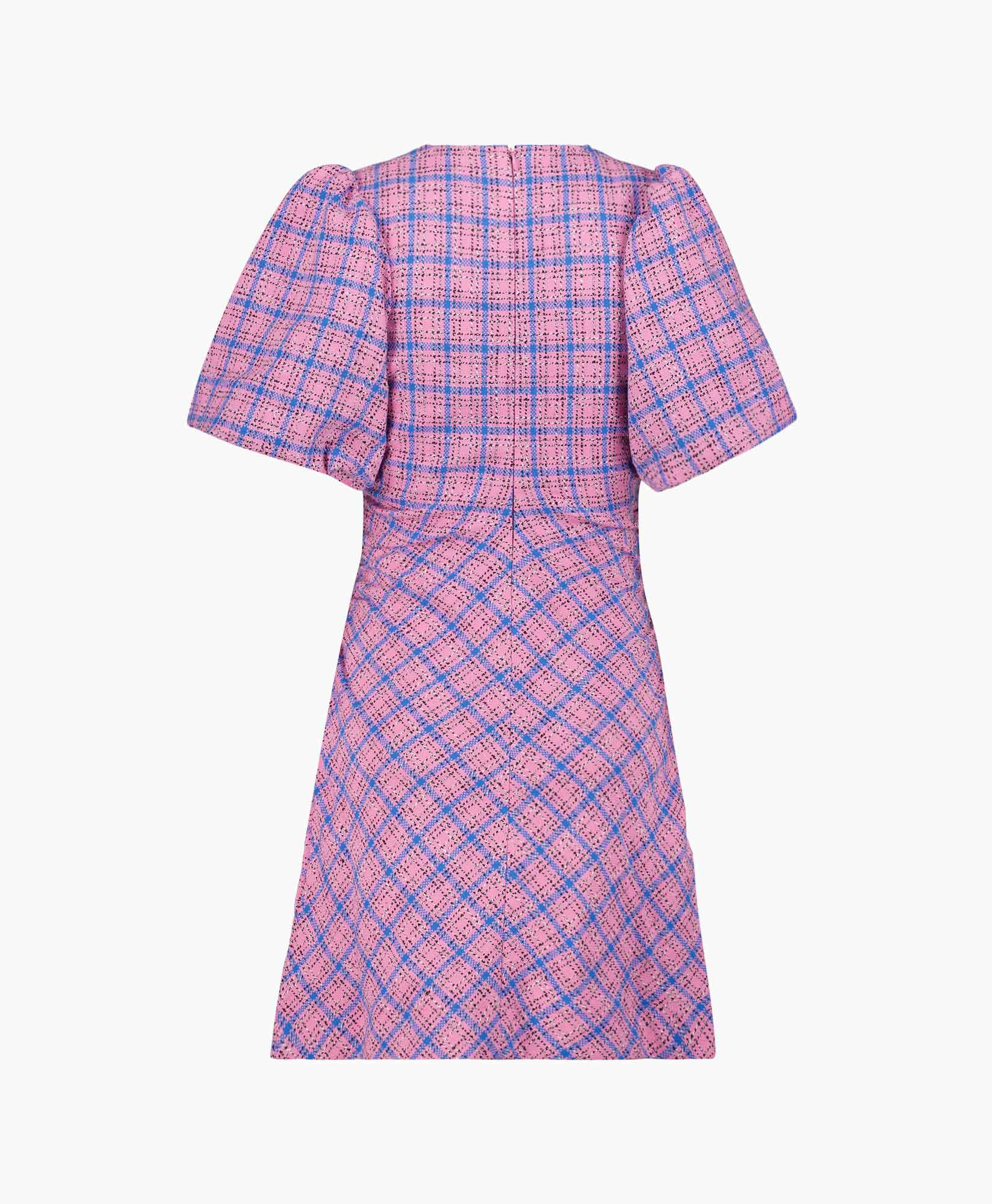 Mini Jurk Check Suiting Dress Pink