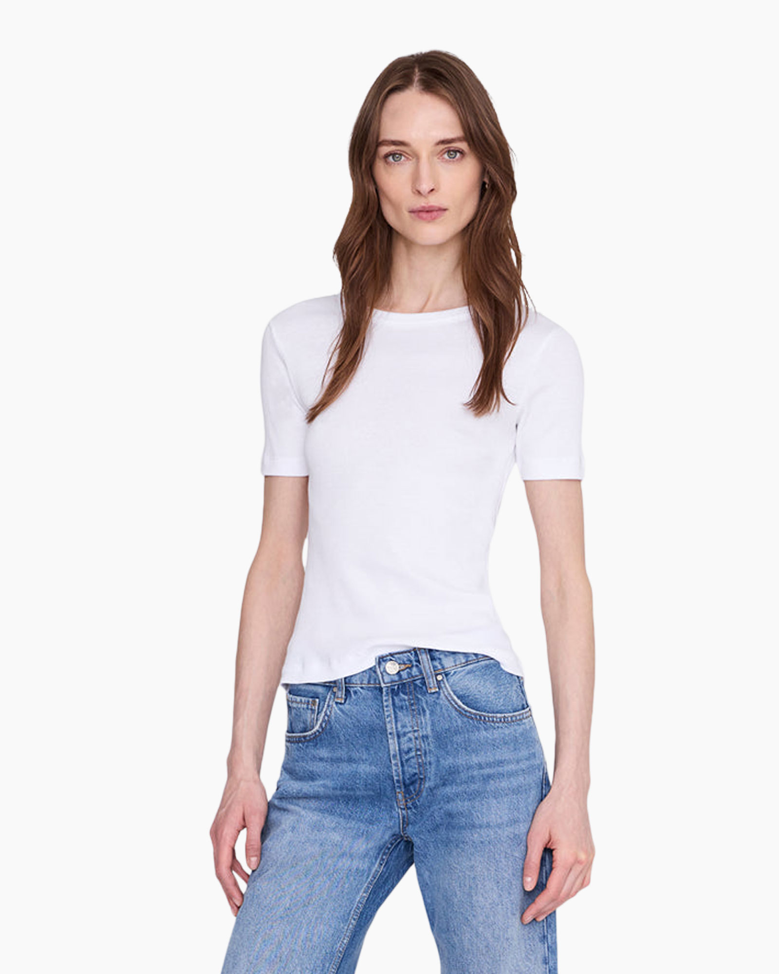 t-shirt, mouwloos korte, wit, vrouwen, top