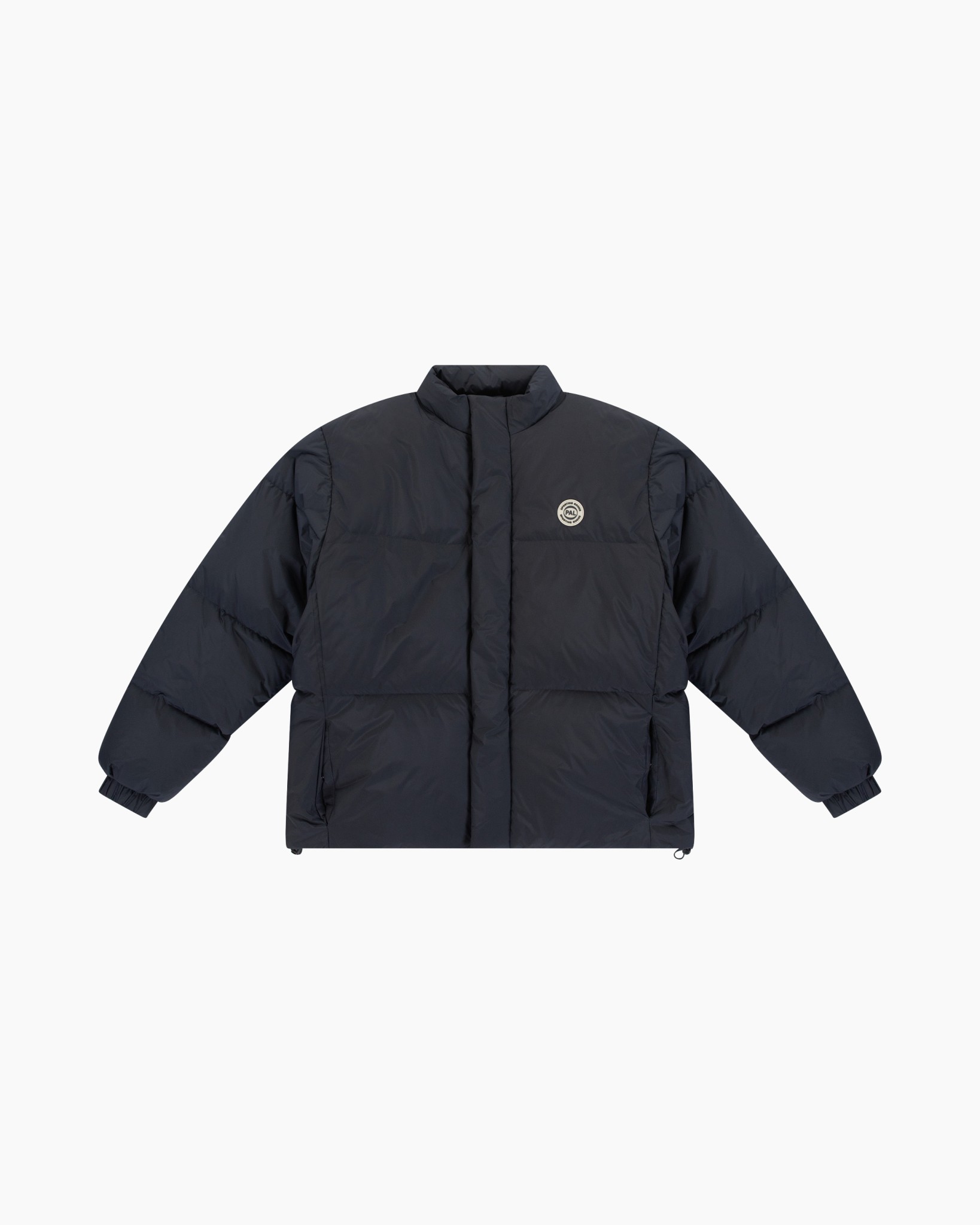 Puffer, jas, donker, gestikt quilted, logo
