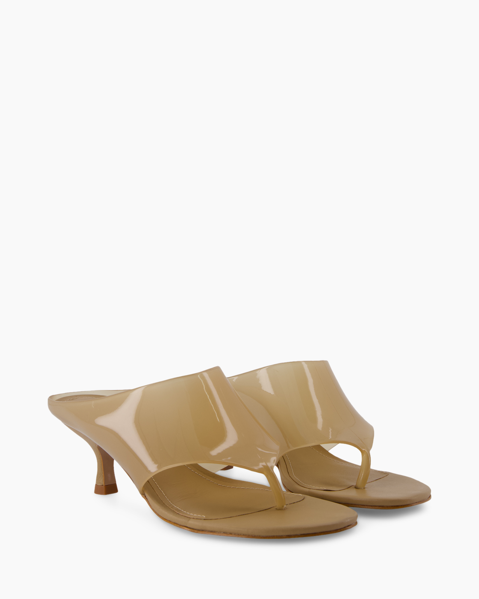 nude, peep-toe, slip-on, kitten heel, patent leather