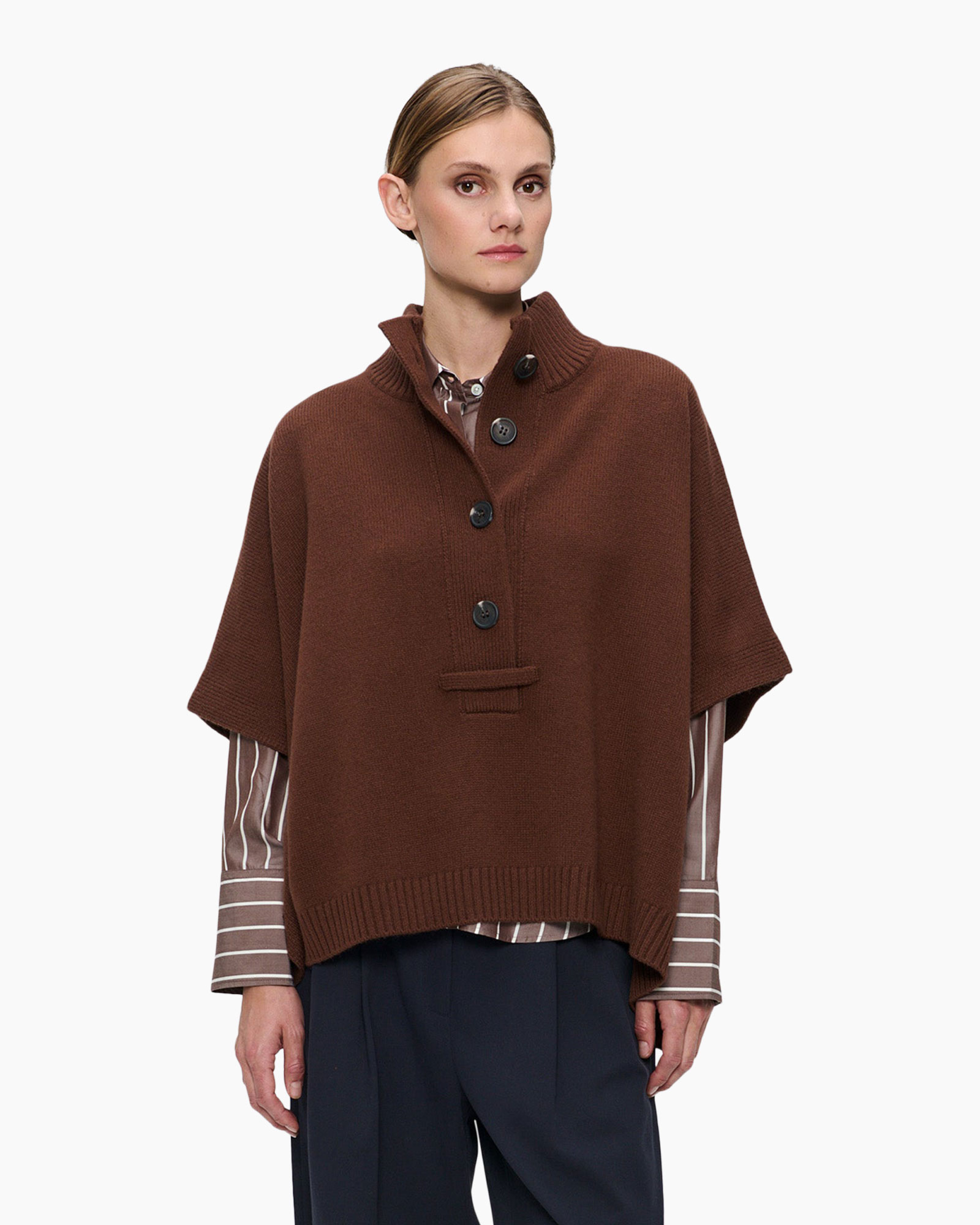 Spencer Fine Wool Poncho Bruin