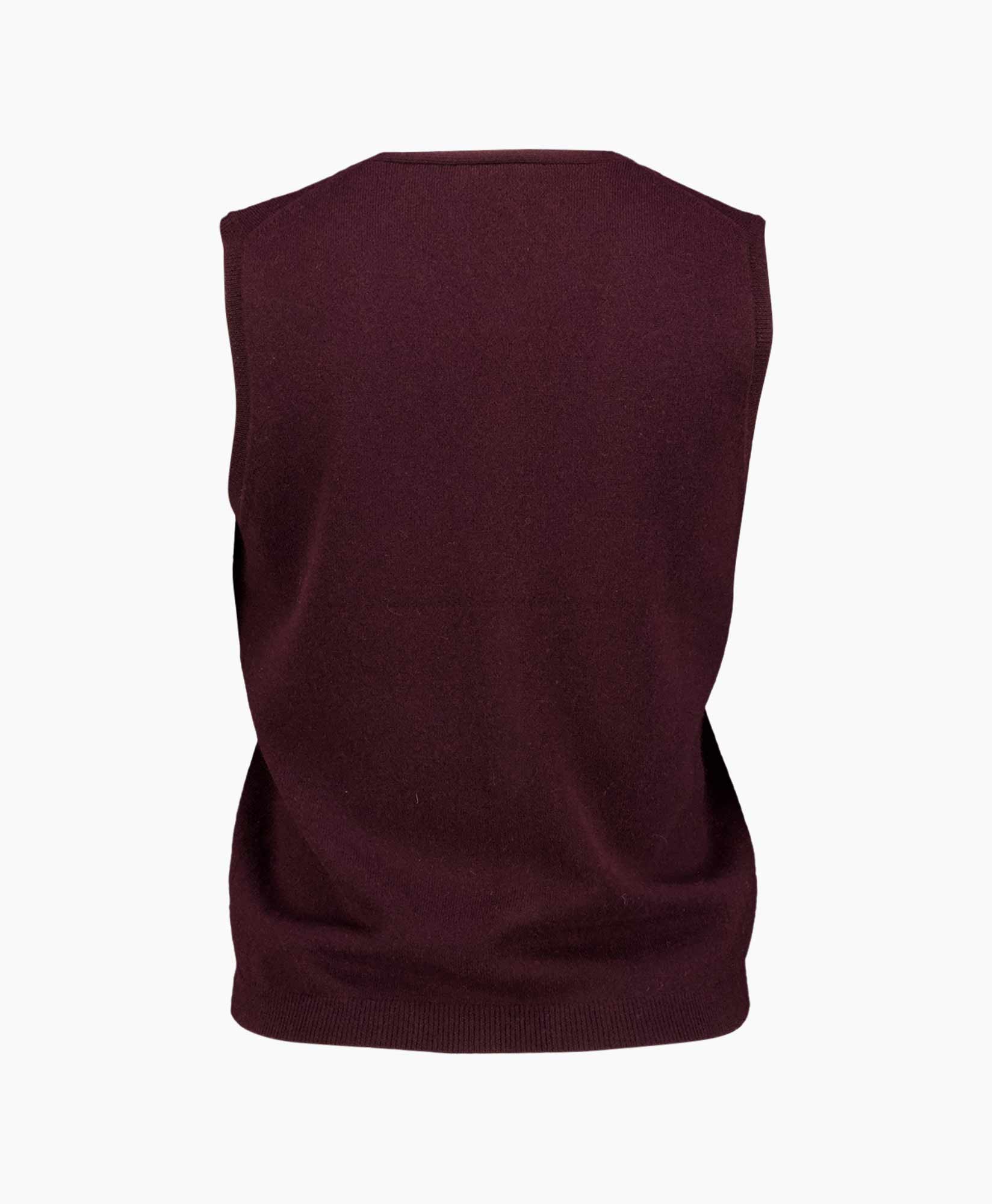 Vest Cashmere Blend Sleeveless Donker Bruin