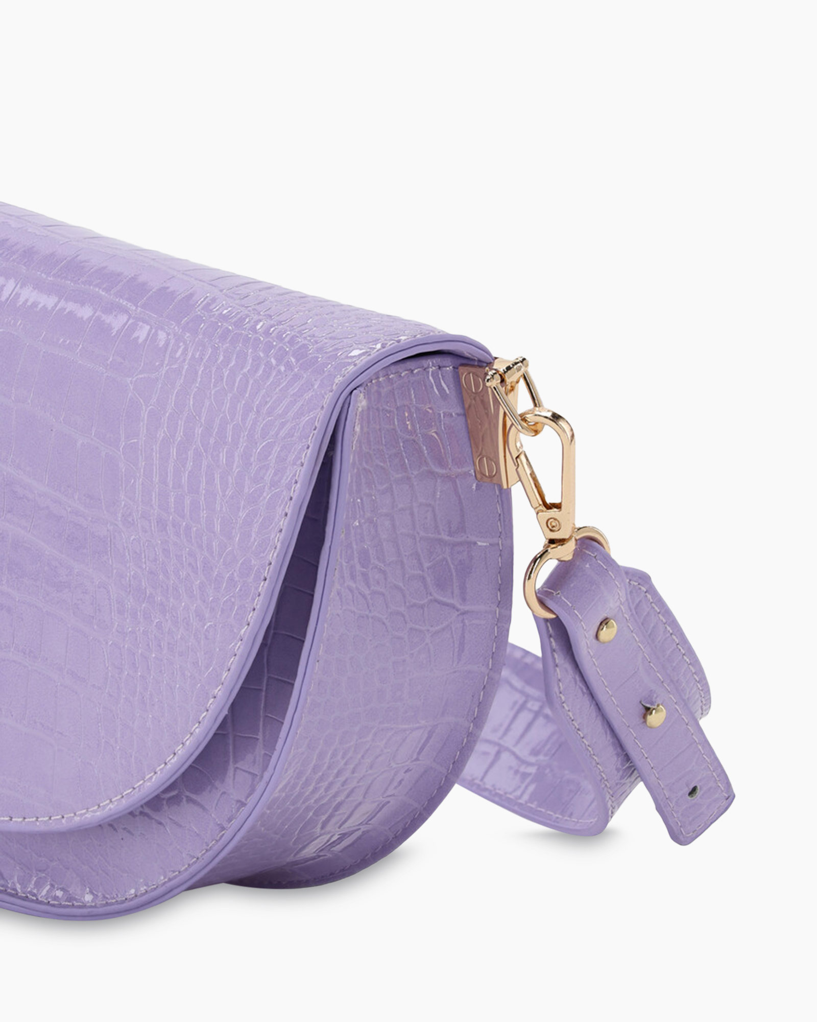 Tas Croco Half Moon Lilac Paars