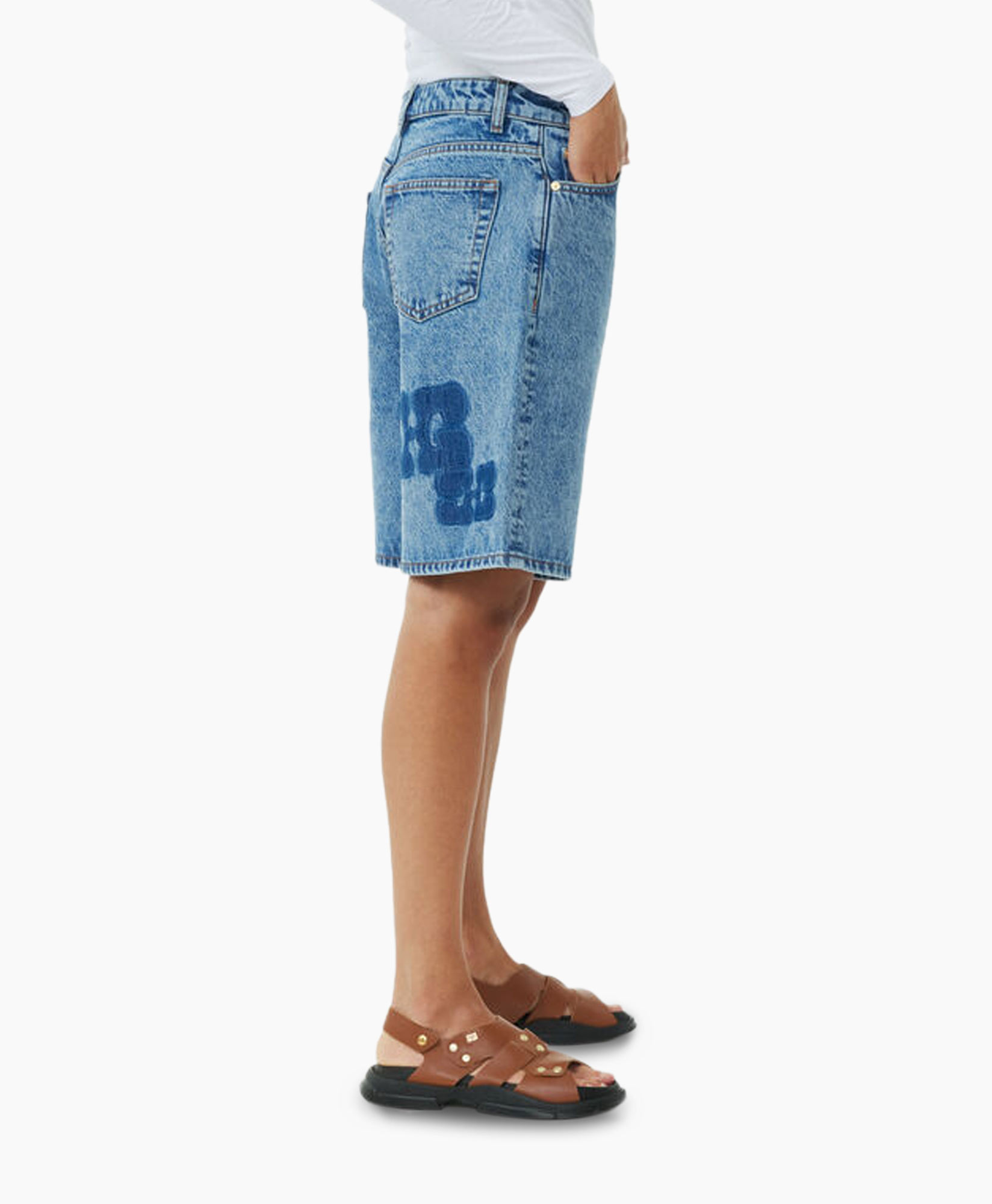 Korte Broek Patch Denim Blauw