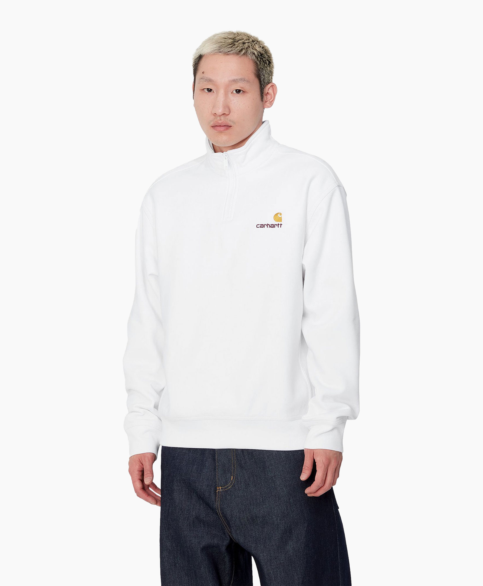 Pullover Half Zip American Script Wit