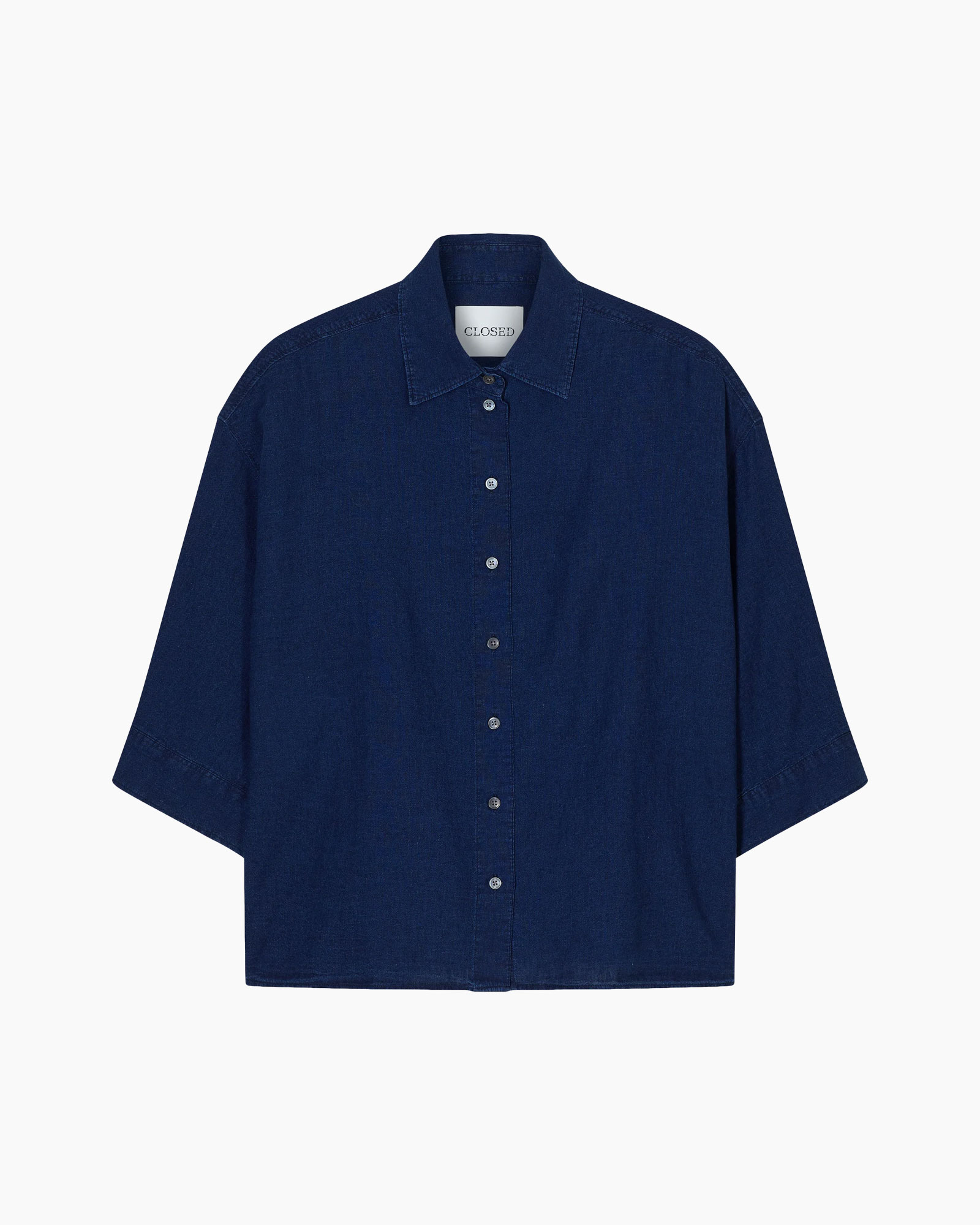 hemd, knopen-overhemd, linnen, blauw, oversized