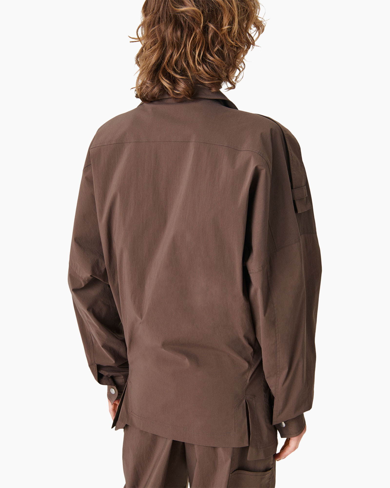 jas, bruin, kargo broek, riemkraag, handtas
