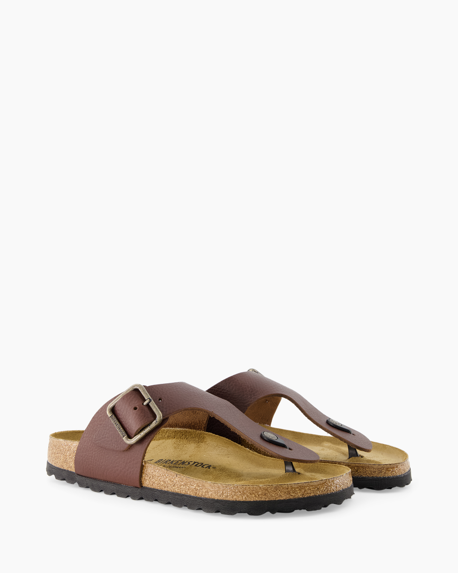 sandalen, bruin, leer, verstelbare gesp, kurkzool