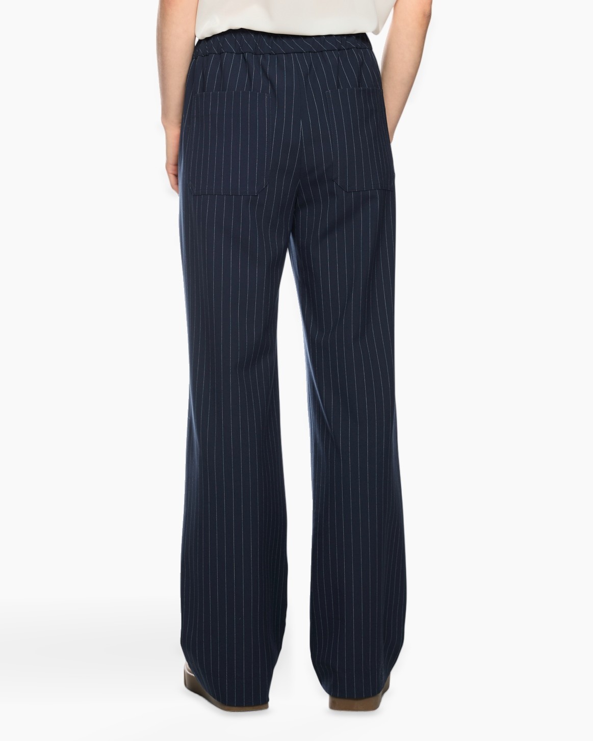 normale broek, streepjes, wijdere pijpen, touwkoord taille, broek met zakken