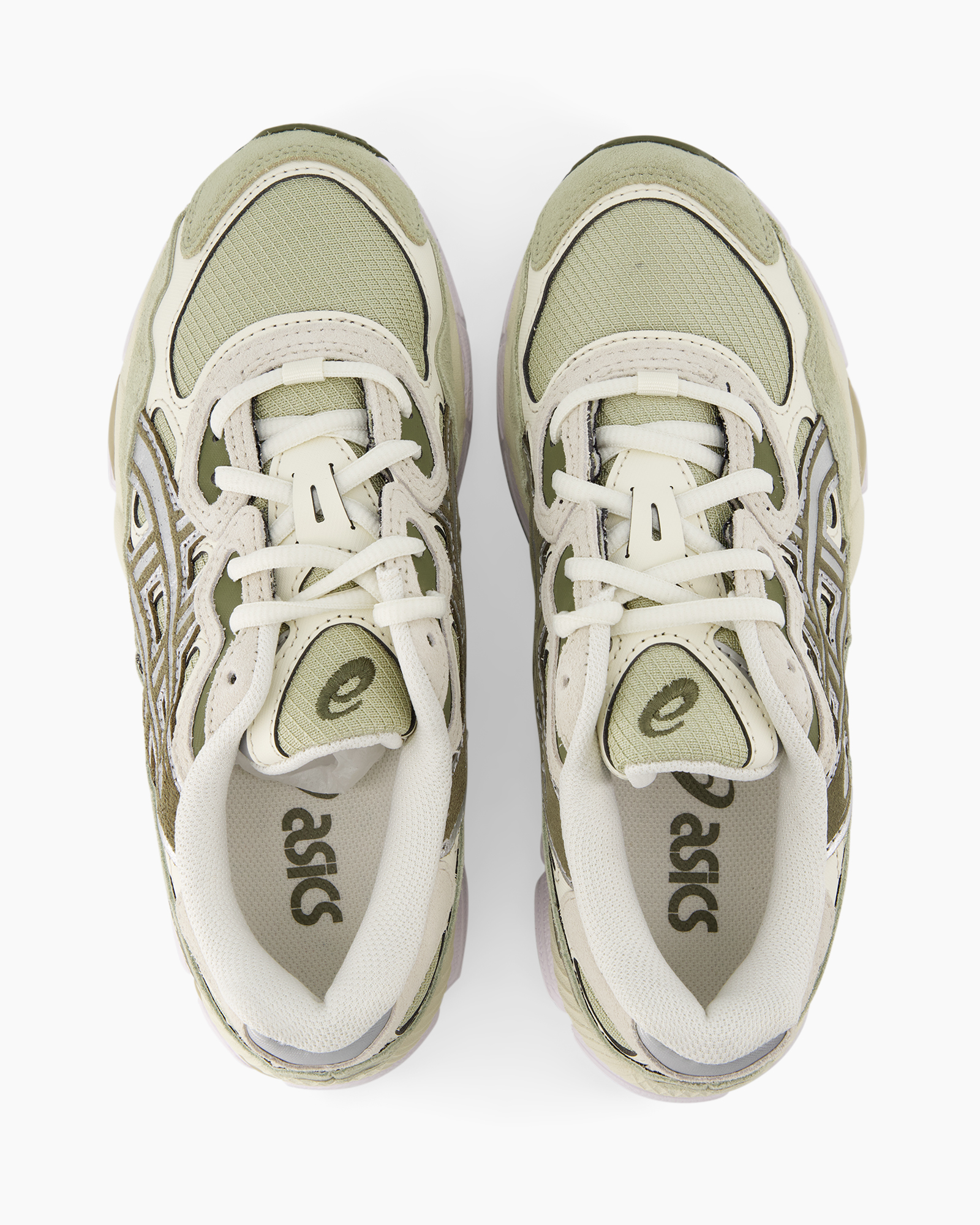 sneakers, loopschoenen, gaas, groen, witte accenten