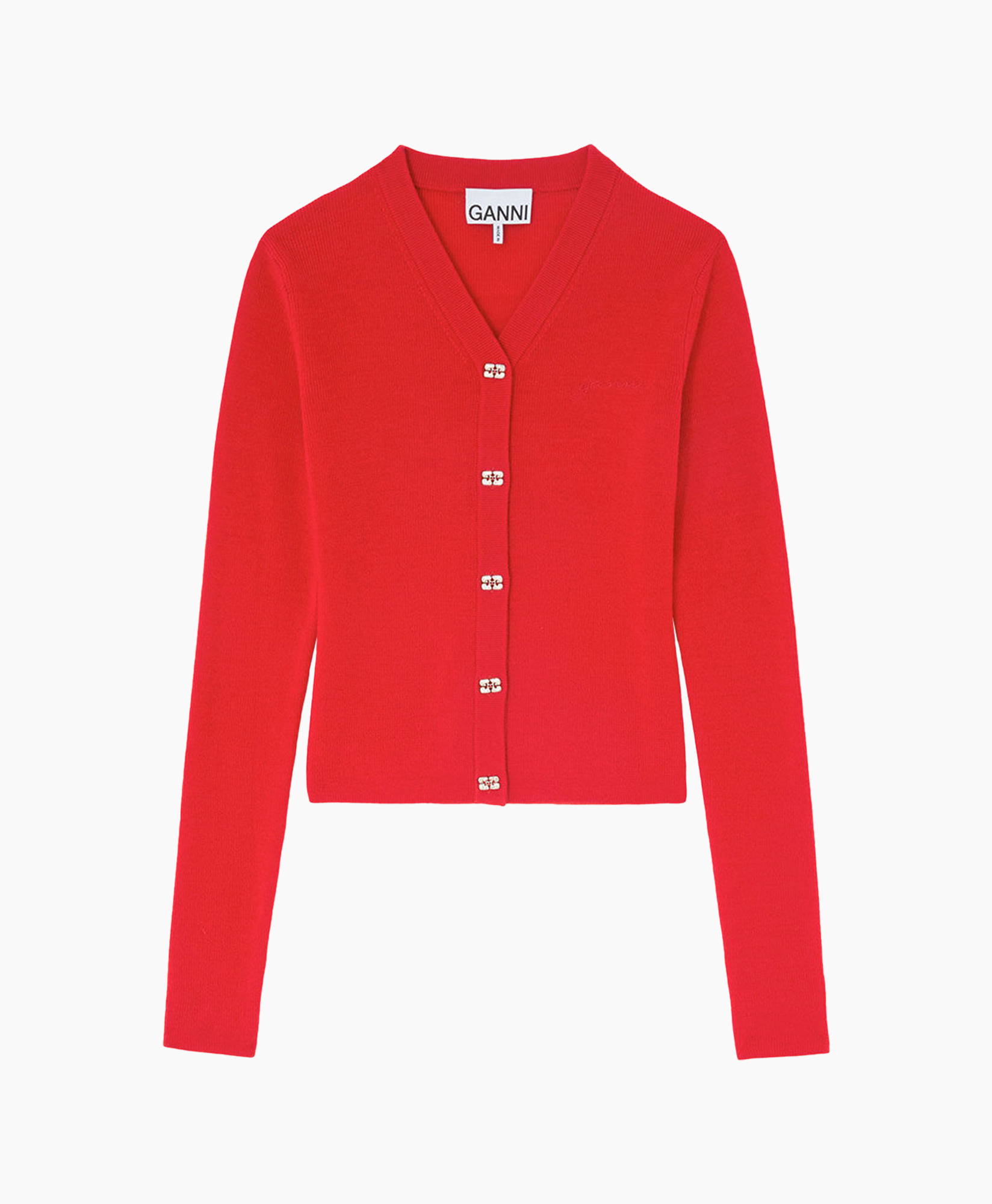 cardigan, red, long-sleeve, knit, button-down