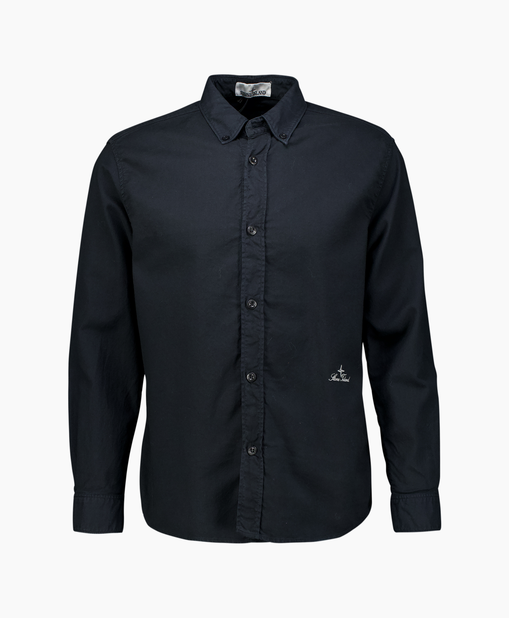 shirt, button-up, long-sleeve, navy, collared