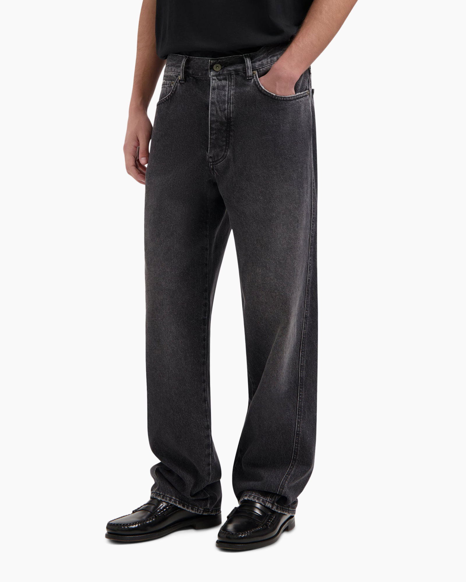 Jeans Relaxed Denim Donker Grijs