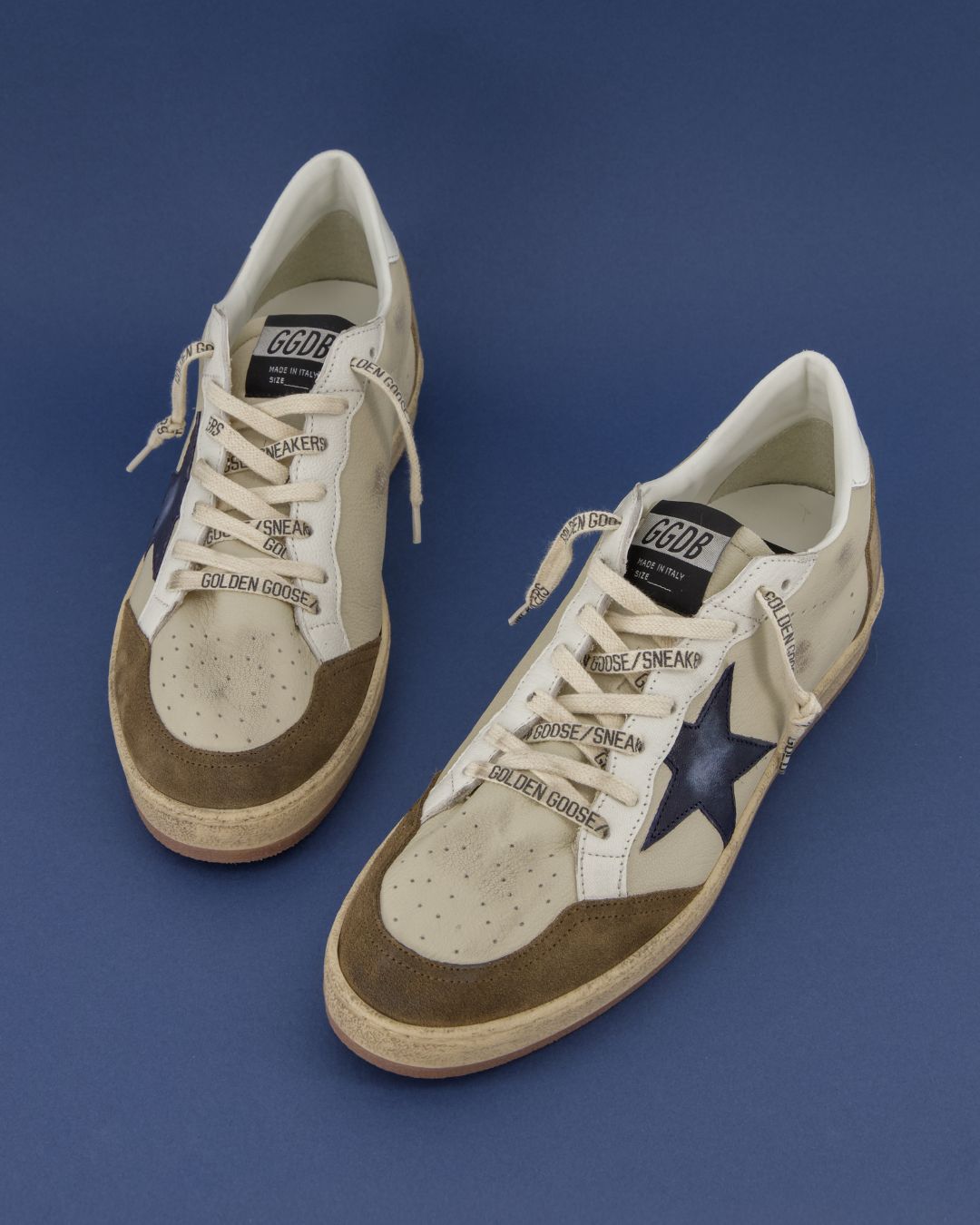 sneakers, canvas, veters, wit, beige