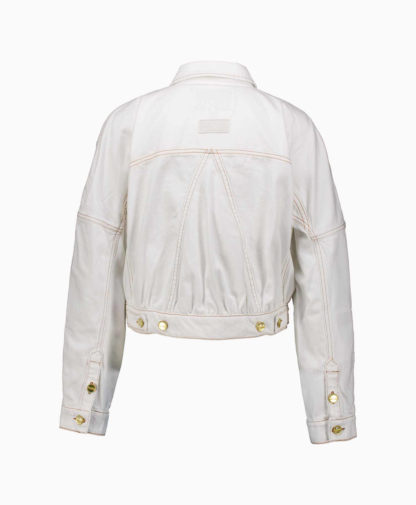 Gewatteerde Jas White Denim Bomber Wit