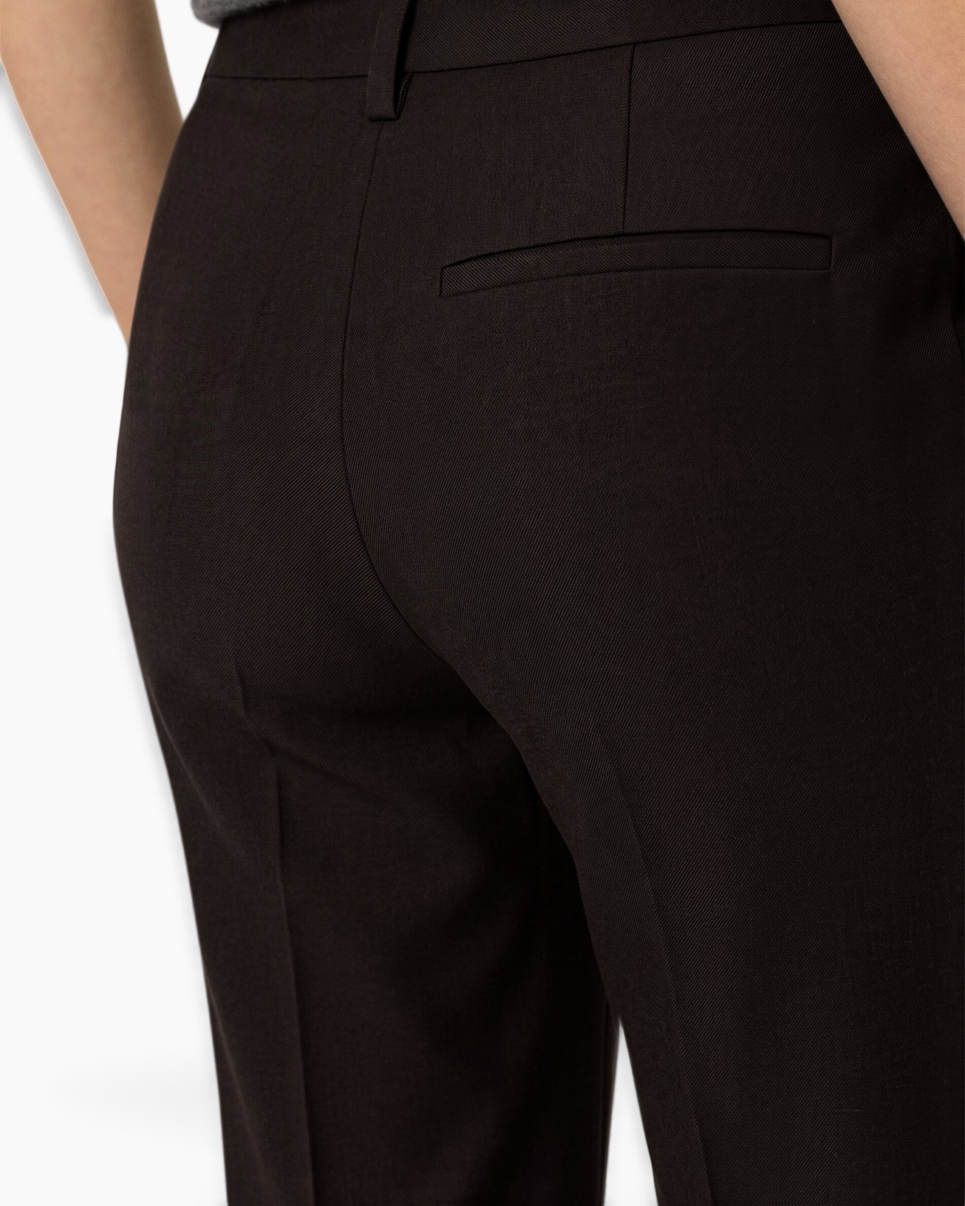 broeken, zak achter, slim fit, zwart, stoflook