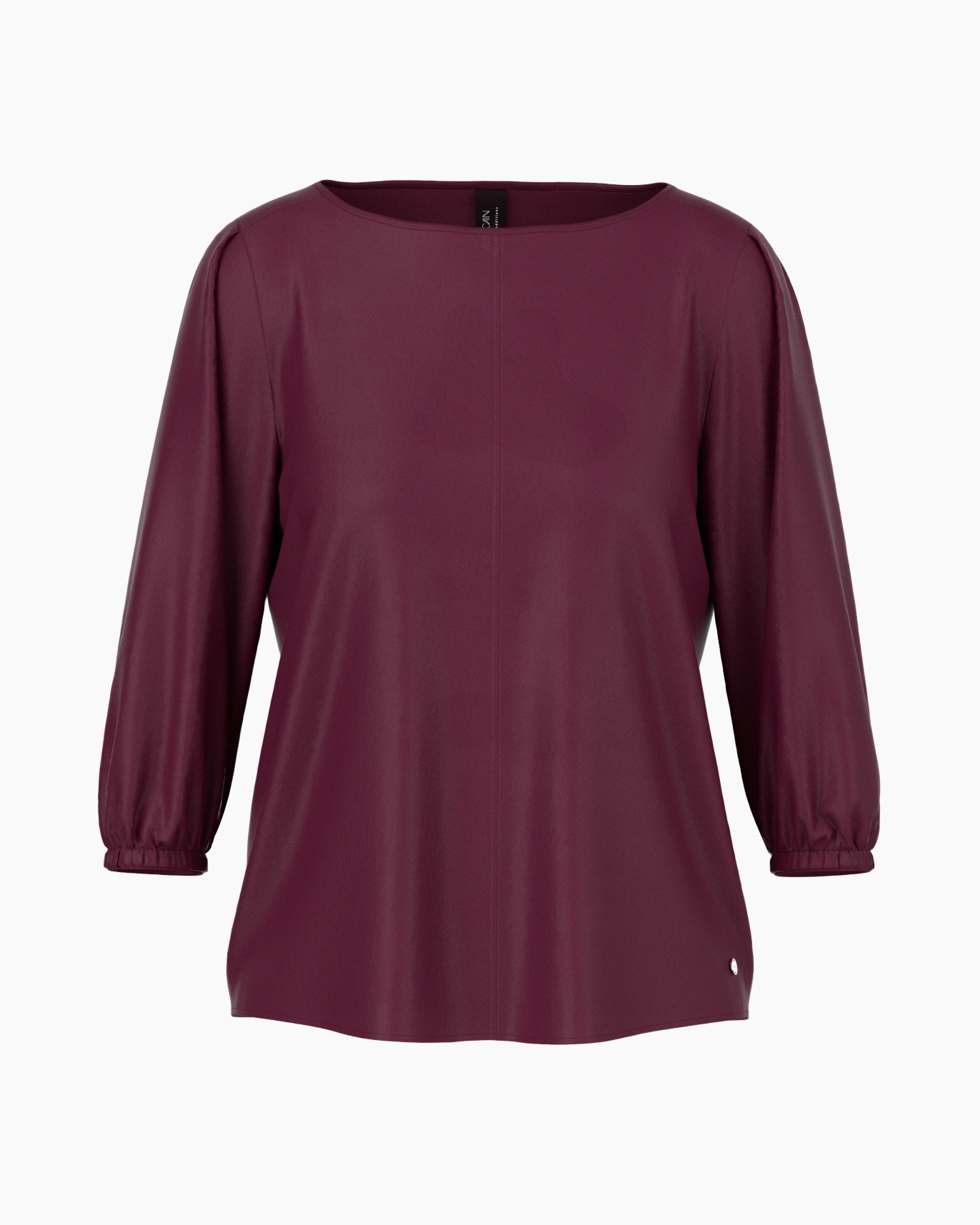 top, blouse, 3/4 mouwen, effen kleur, burgundy